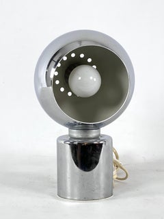 Italian Space Age Chrome Table Lamp Signed by Reggiani