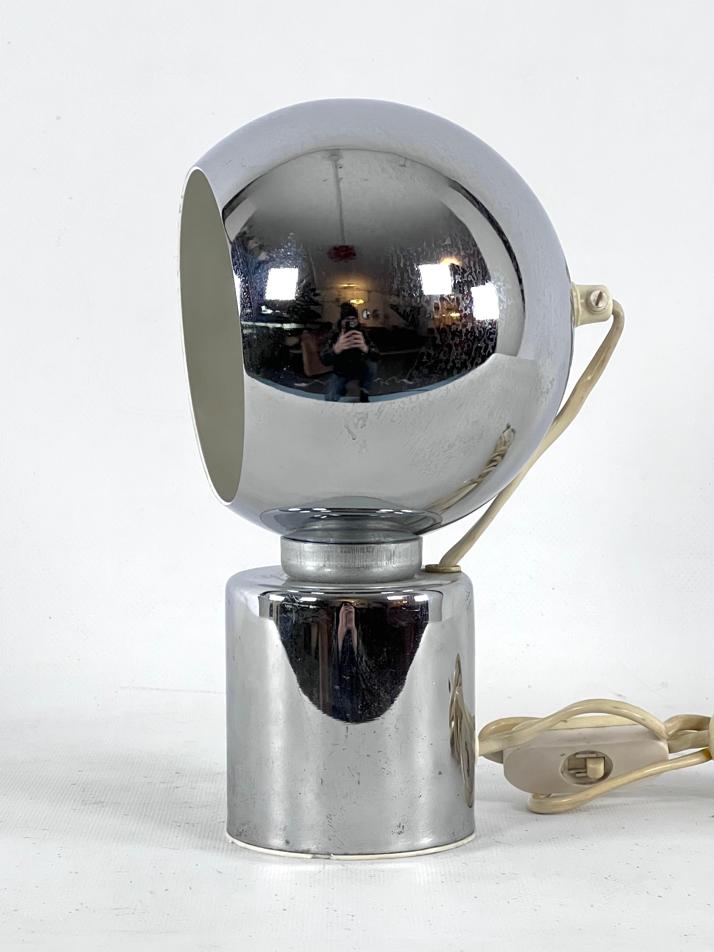 20th Century Italian Space Age Chrome Table Lamp Signed by Reggiani For Sale