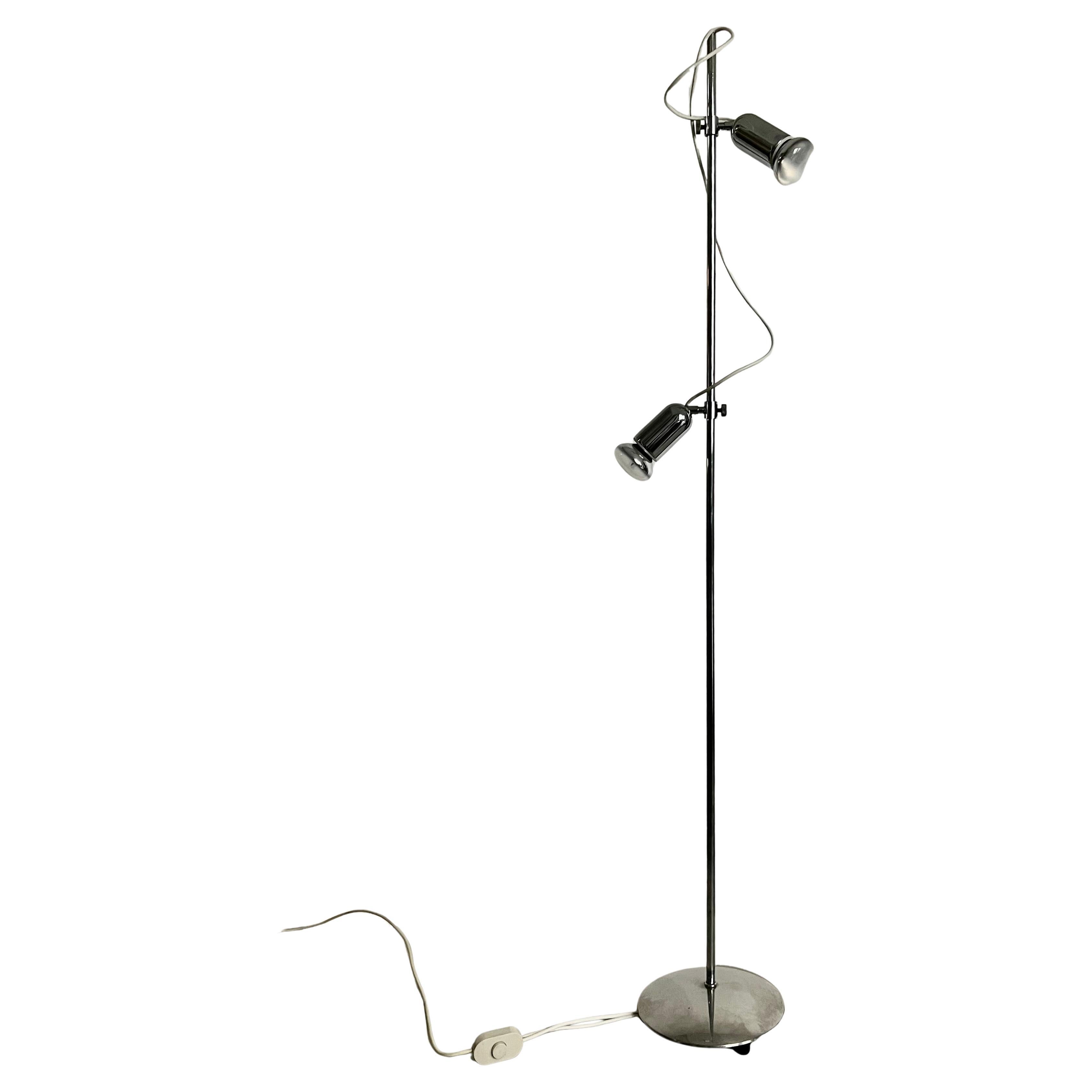 Lampada da terra regolabile in metallo cromato di Reggiani, anni '70