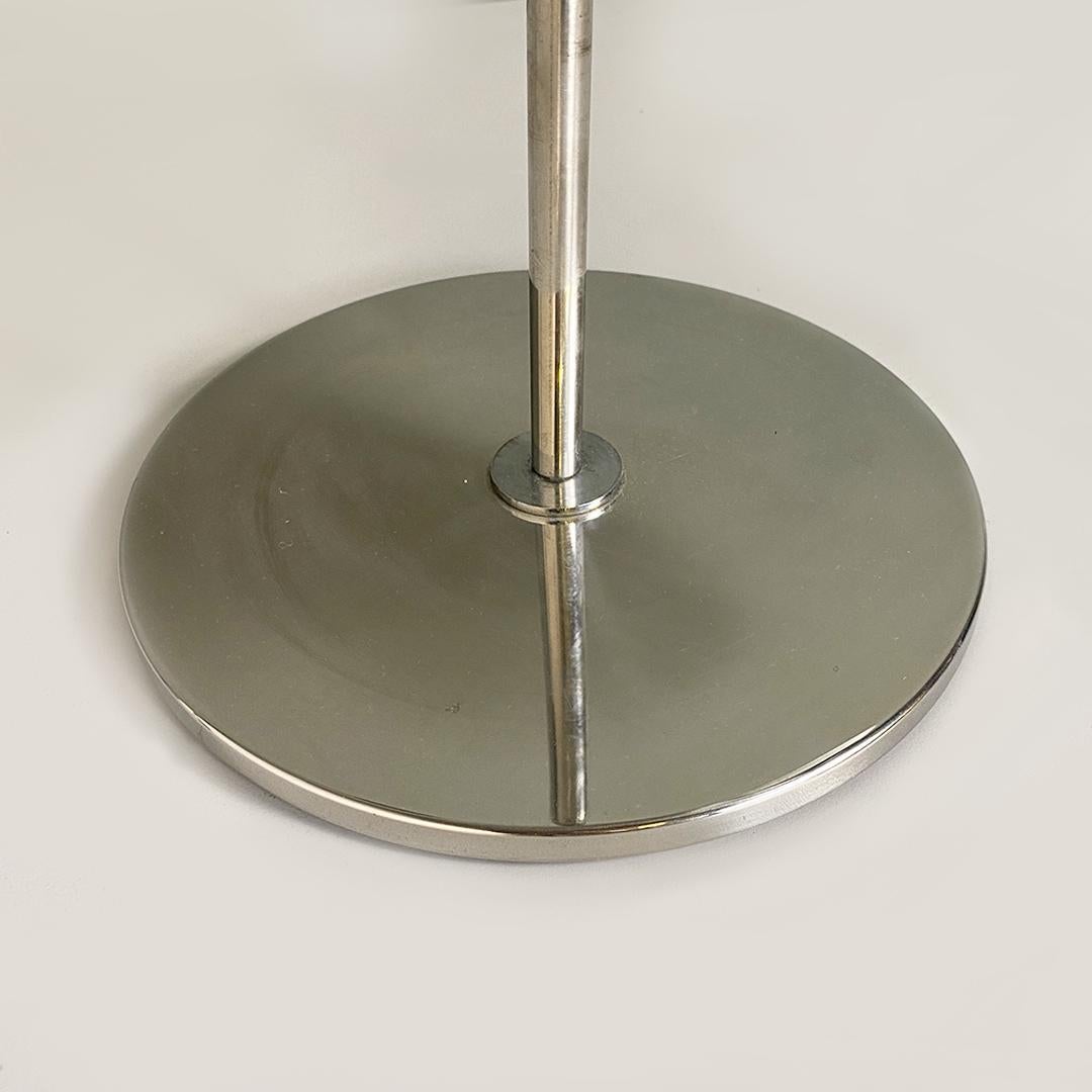 Italian Space Age Chromed Steel and White Metal Adjustable Table Lamp, 1970s For Sale 13