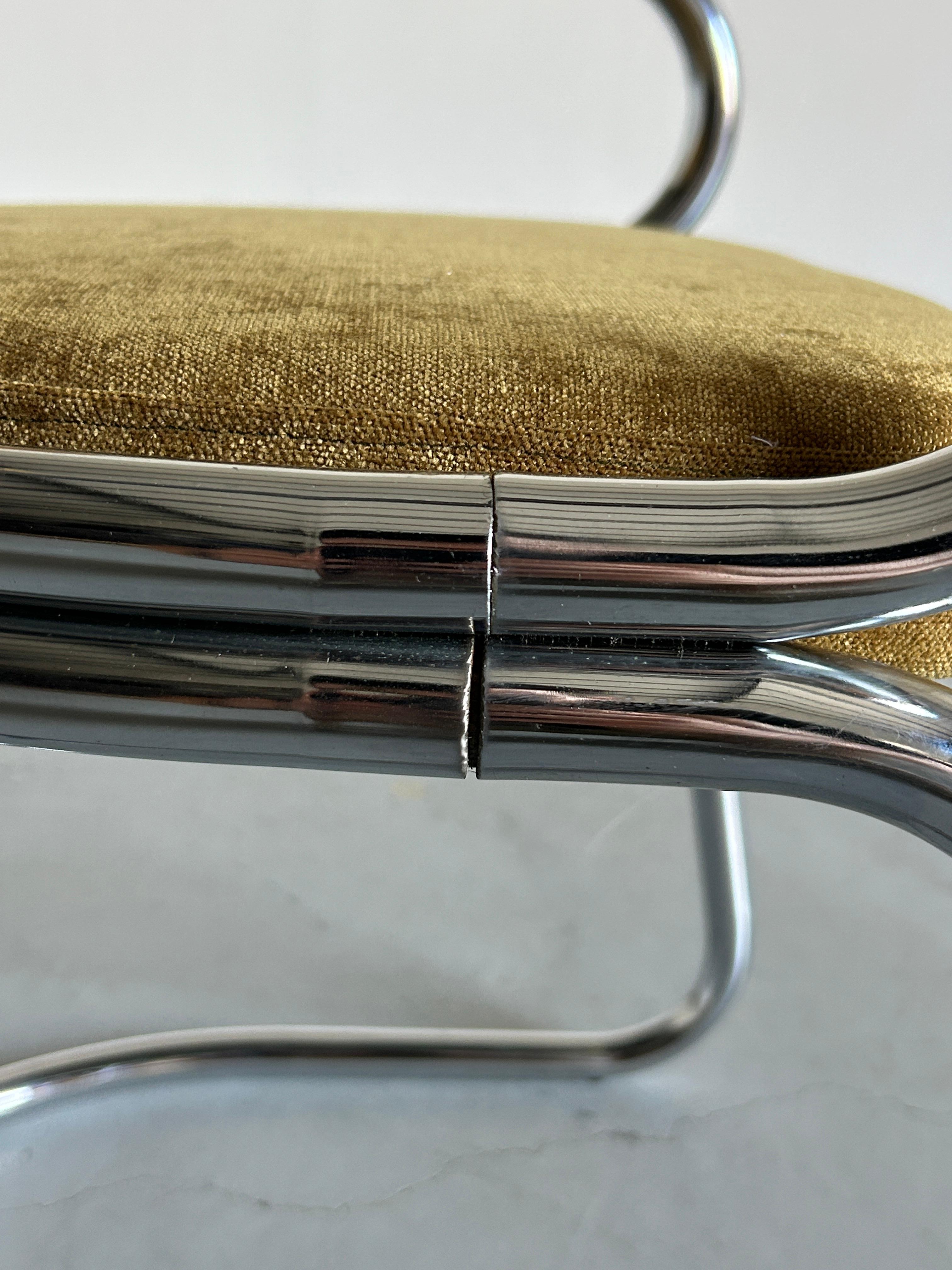Italian Space Age Chromed Tubular Steel Cantilever Char, 1980s Italy 6