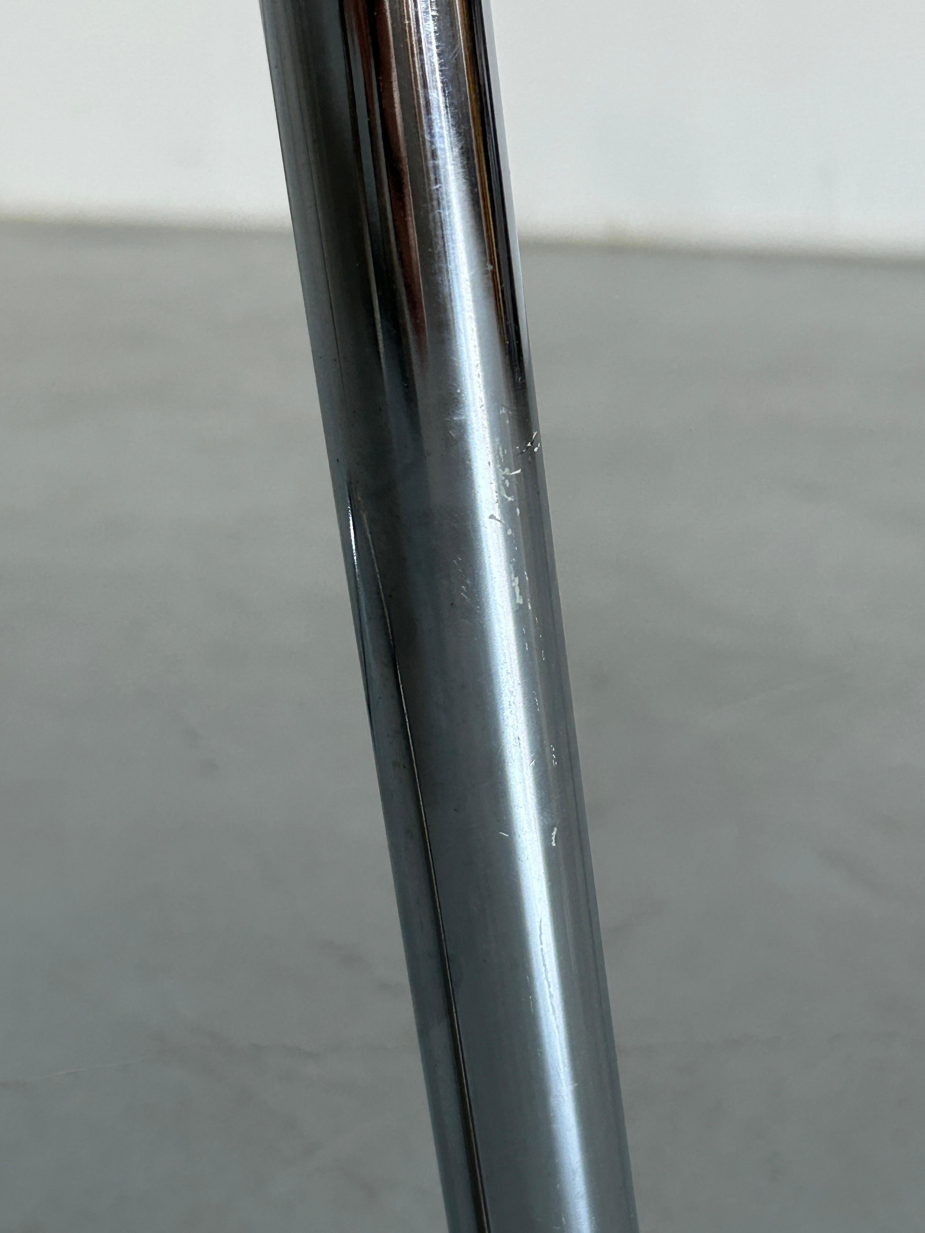 Italian Space Age Chromed Tubular Steel Cantilever Char, 1980s Italy 7