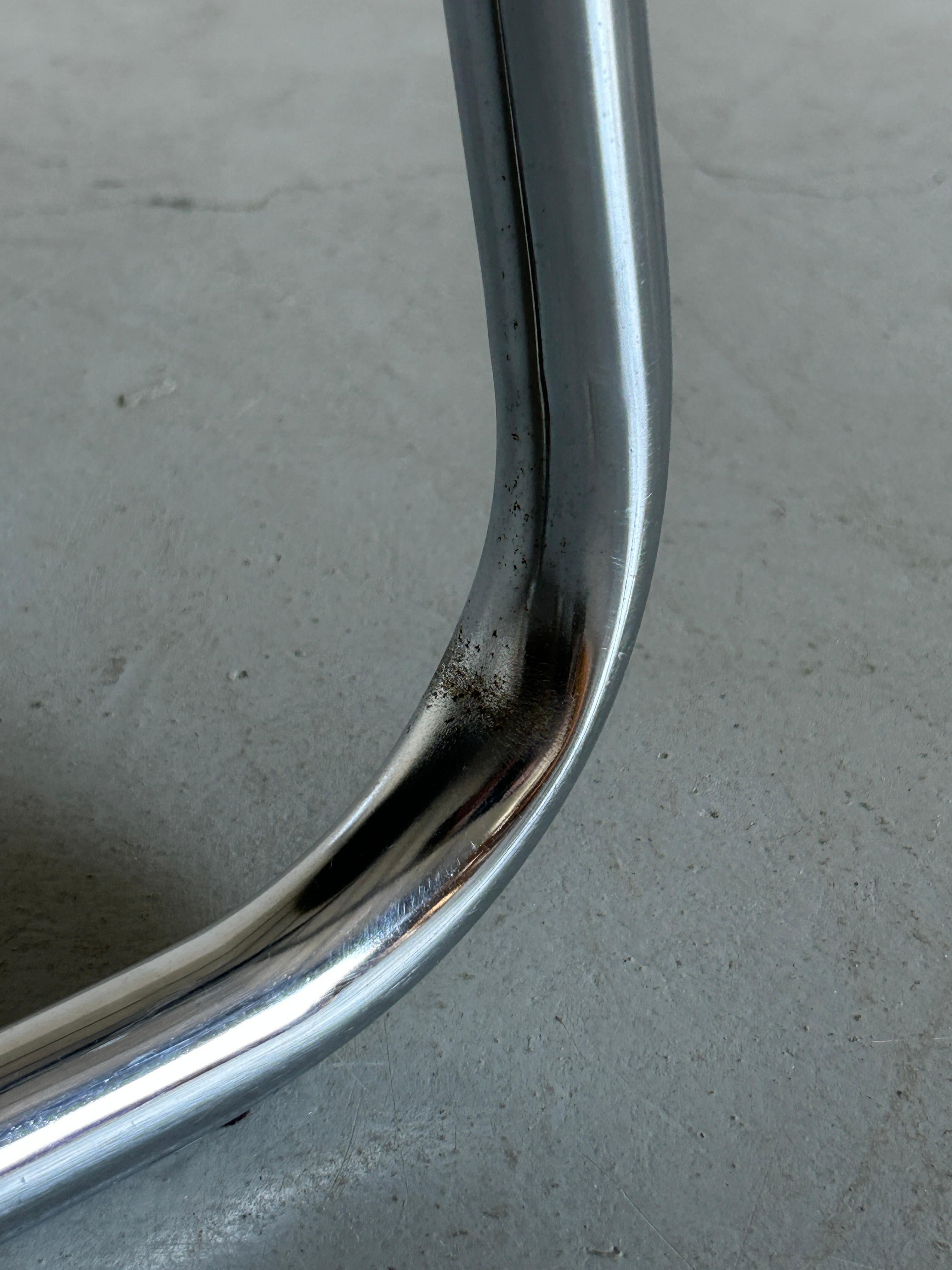 Italian Space Age Chromed Tubular Steel Cantilever Char, 1980s Italy 8
