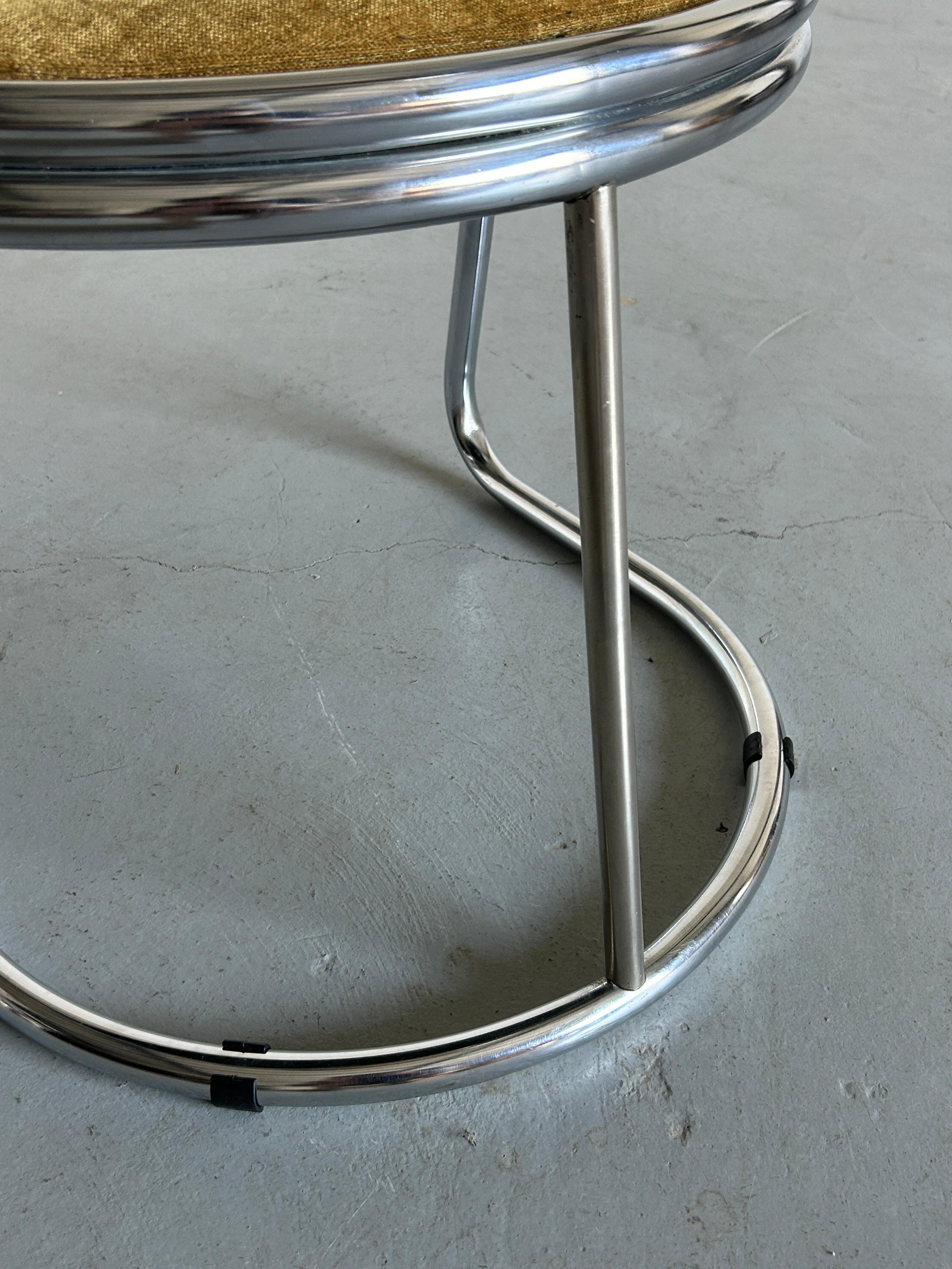 Italian Space Age Chromed Tubular Steel Cantilever Char, 1980s Italy 11