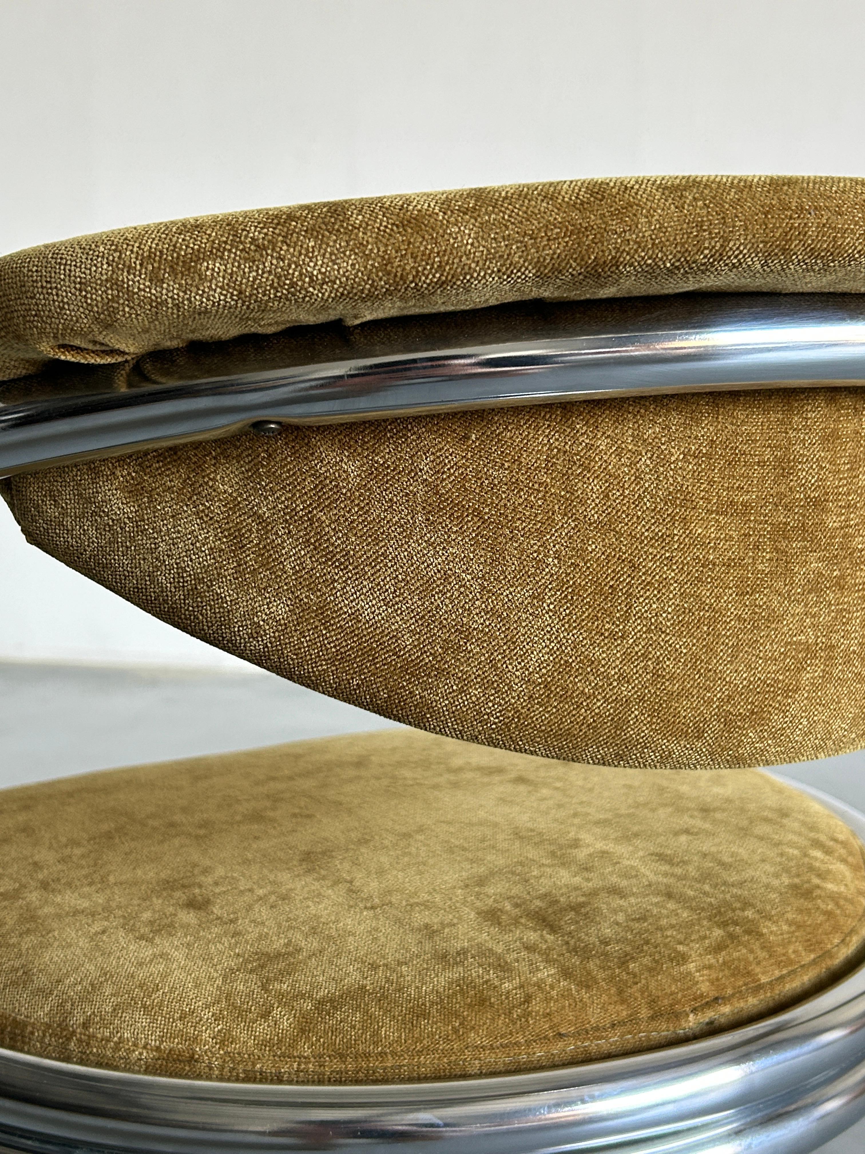 Italian Space Age Chromed Tubular Steel Cantilever Char, 1980s Italy 12