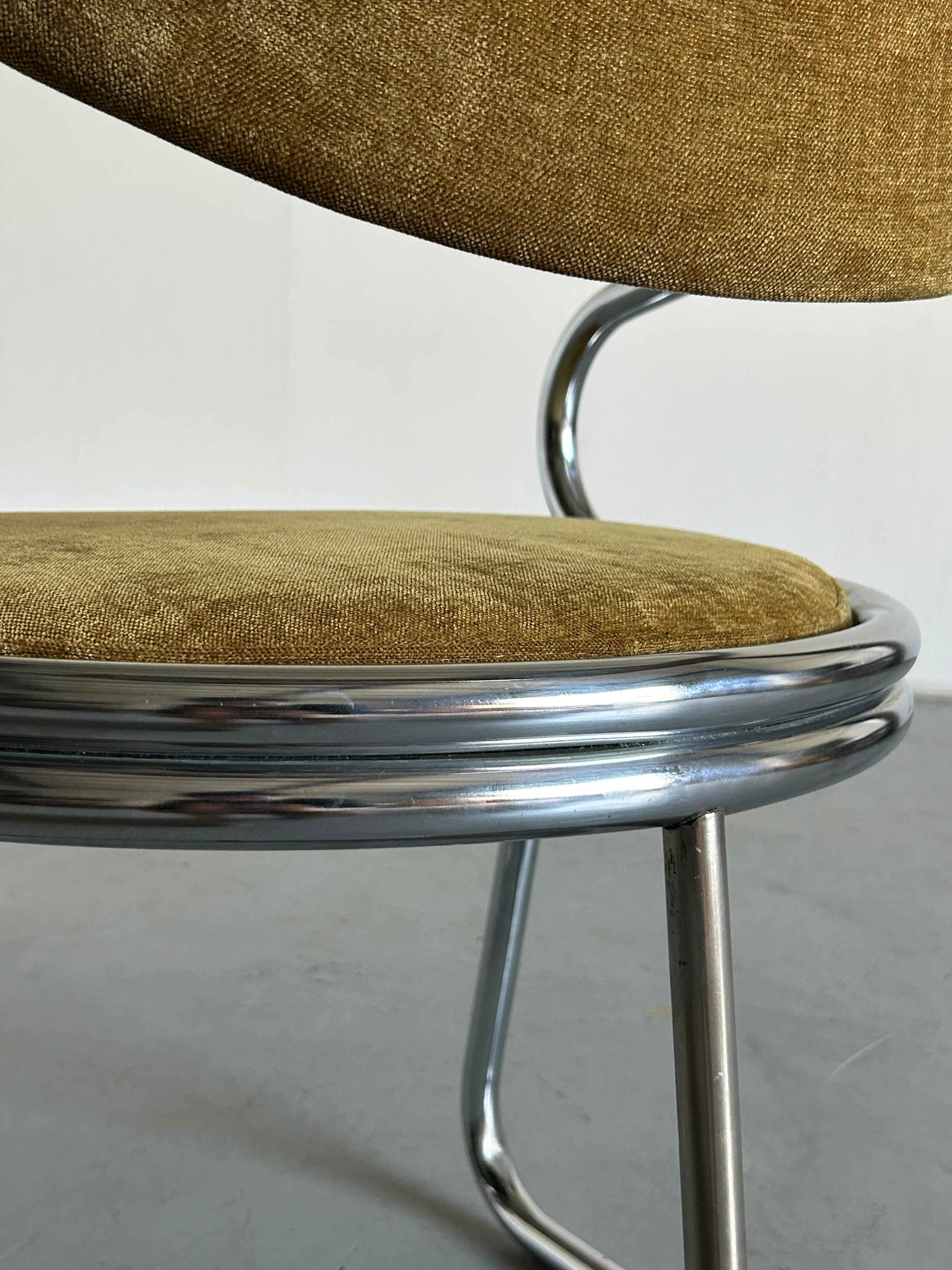 Italian Space Age Chromed Tubular Steel Cantilever Char, 1980s Italy 13