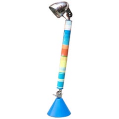 Italian Space Age Directional Colored Steel Floor Lamp, 1980s