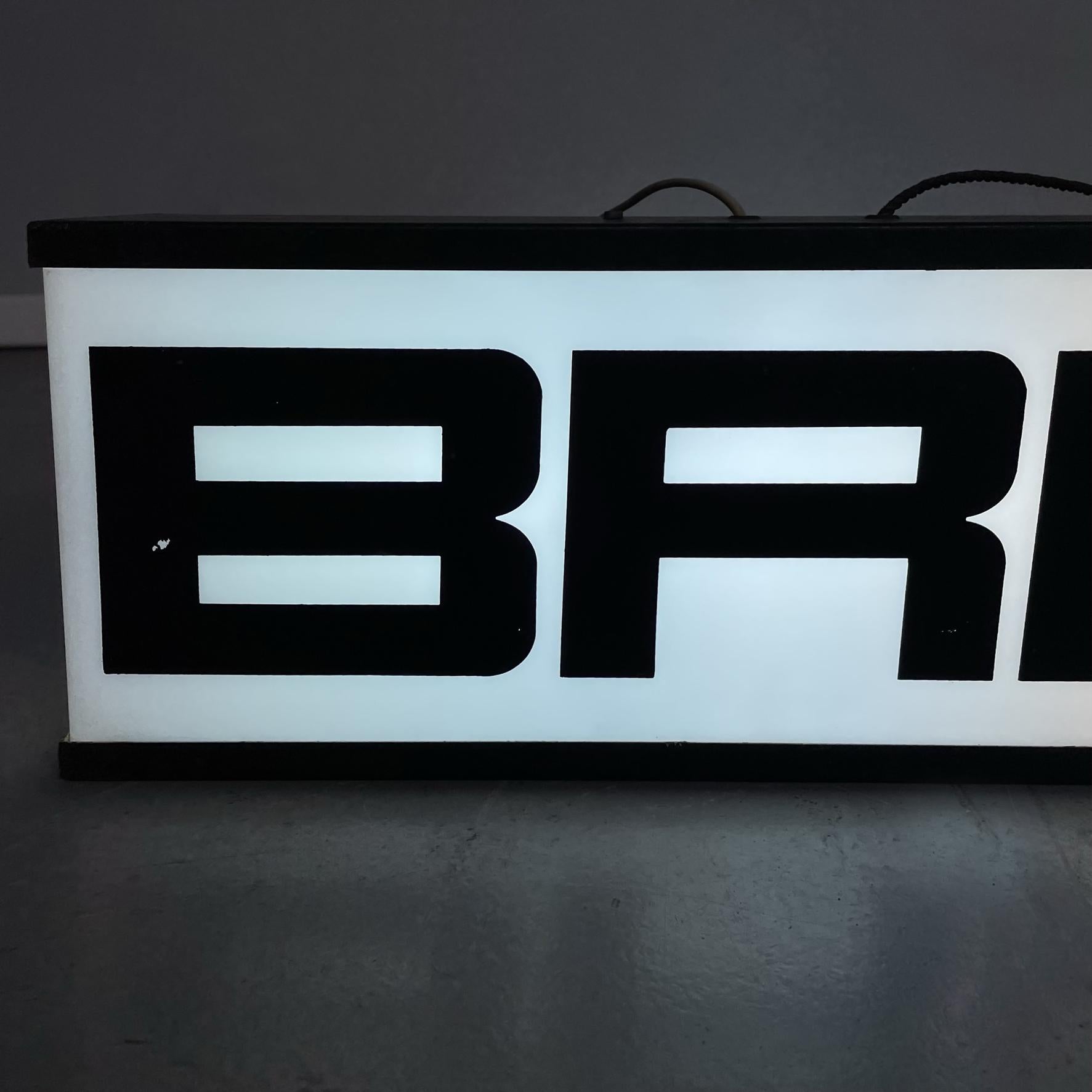 Italian Space Age Double-Sided Luminous Sign Brionvega in Plexiglass Metal, 1970 For Sale 7