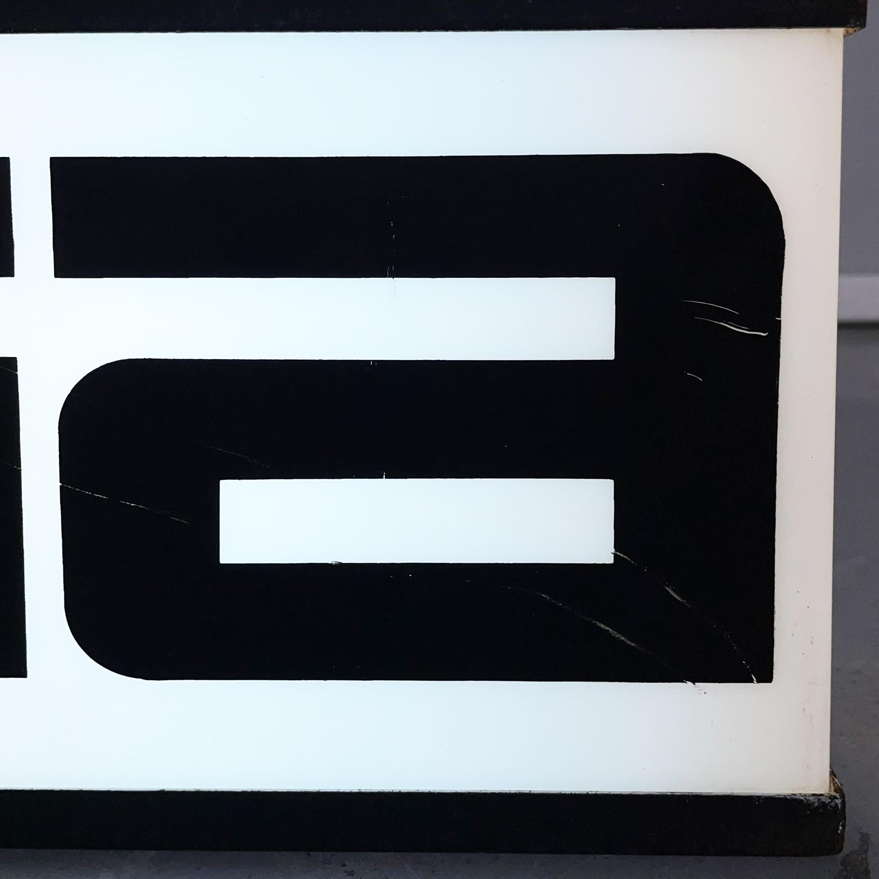 Italian Space Age Double-Sided Luminous Sign Brionvega in Plexiglass Metal, 1970 For Sale 9