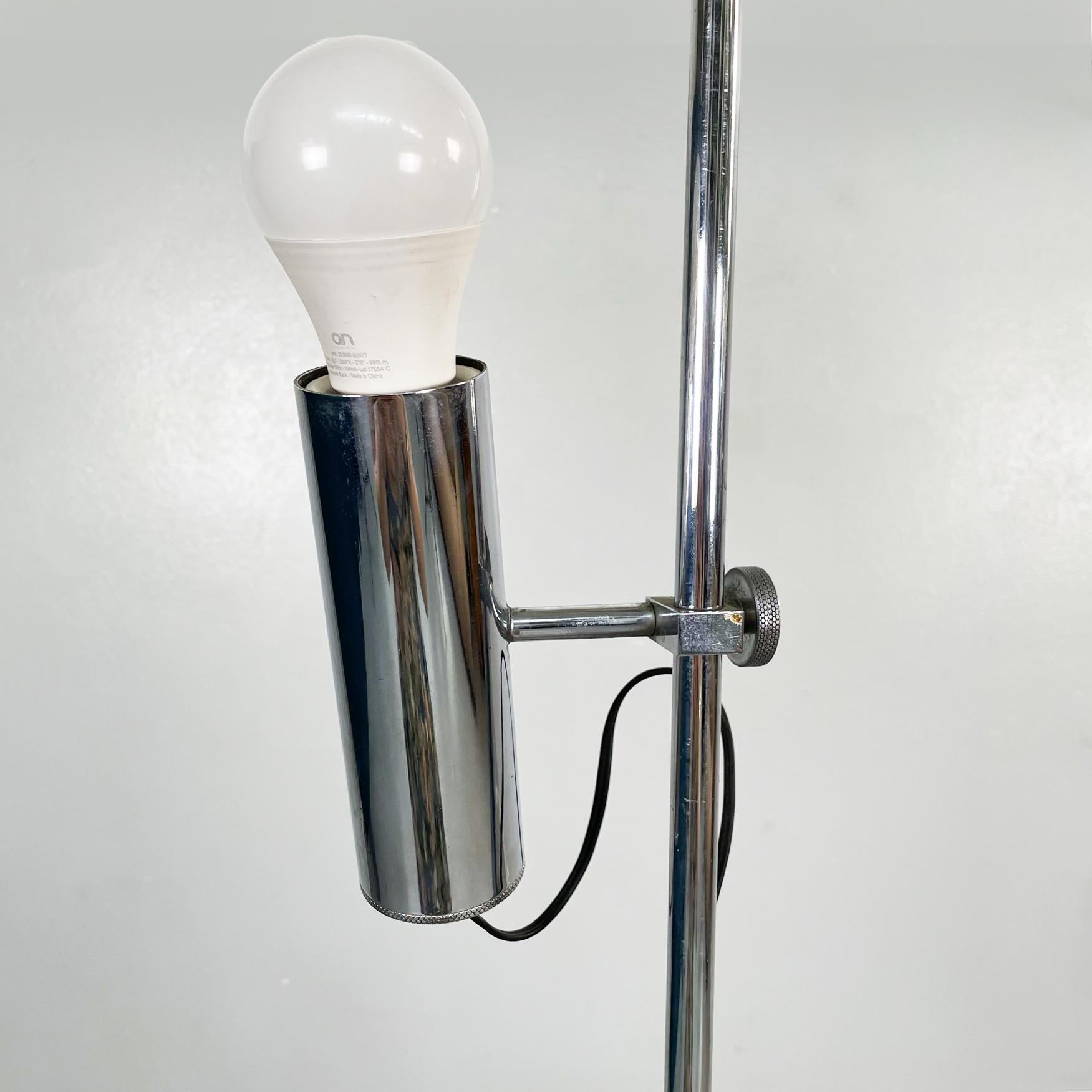 Italian Space Age Floor Lamp in Chromed Metal, 1970s For Sale 1