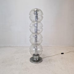 Italian Space Age Glass Floor Lamp, 1980s
