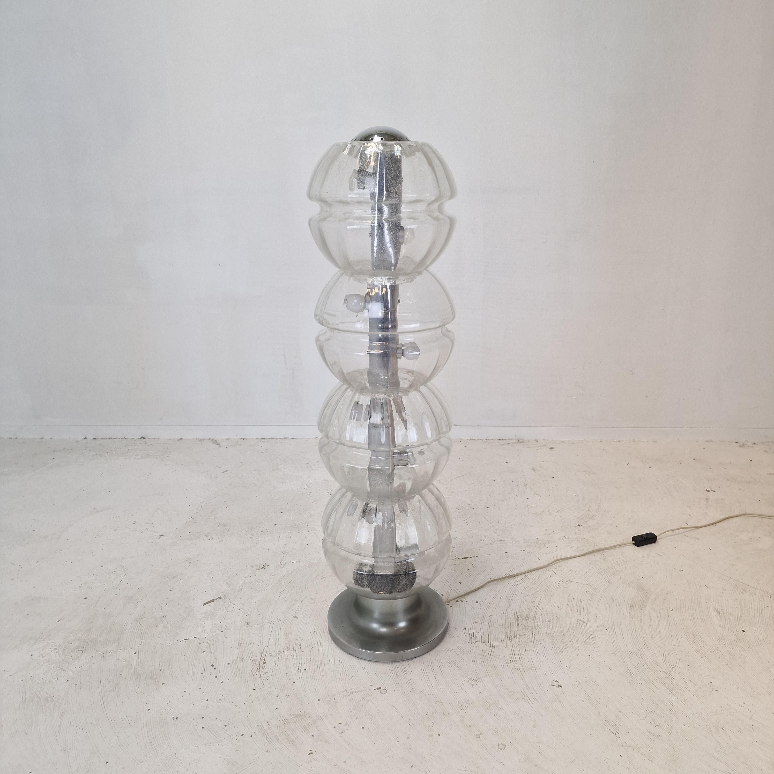 Late 20th Century Italian Space Age Glass Floor Lamp, 1980s For Sale
