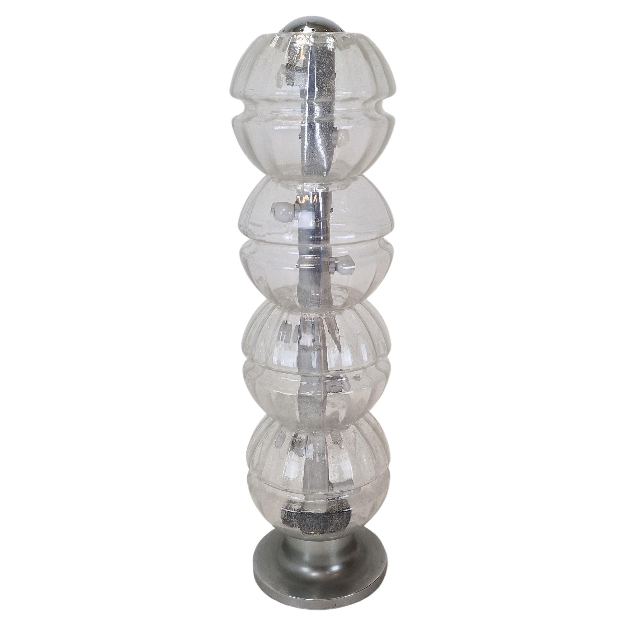 Italian Space Age Glass Floor Lamp, 1980s For Sale