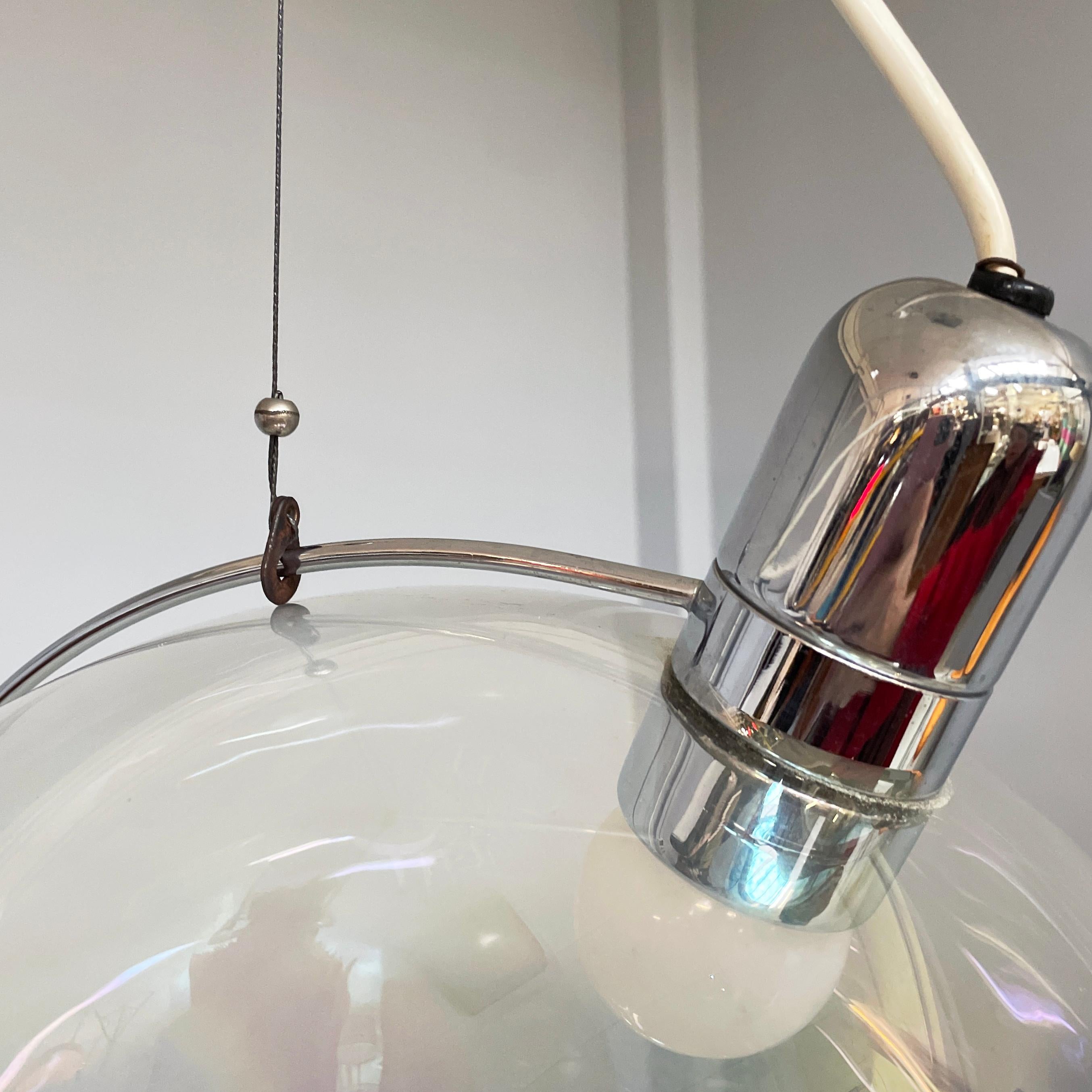 Lampadario italiano in vetro iridescente Space Age Sona di Carlo Nason Lumenform 1970 in vendita 6