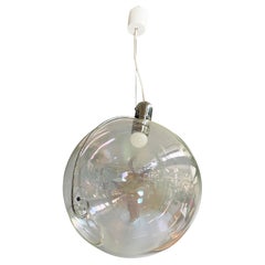 Italian space age iridescent glass chandelier Sona by Carlo Nason Lumenform 1970