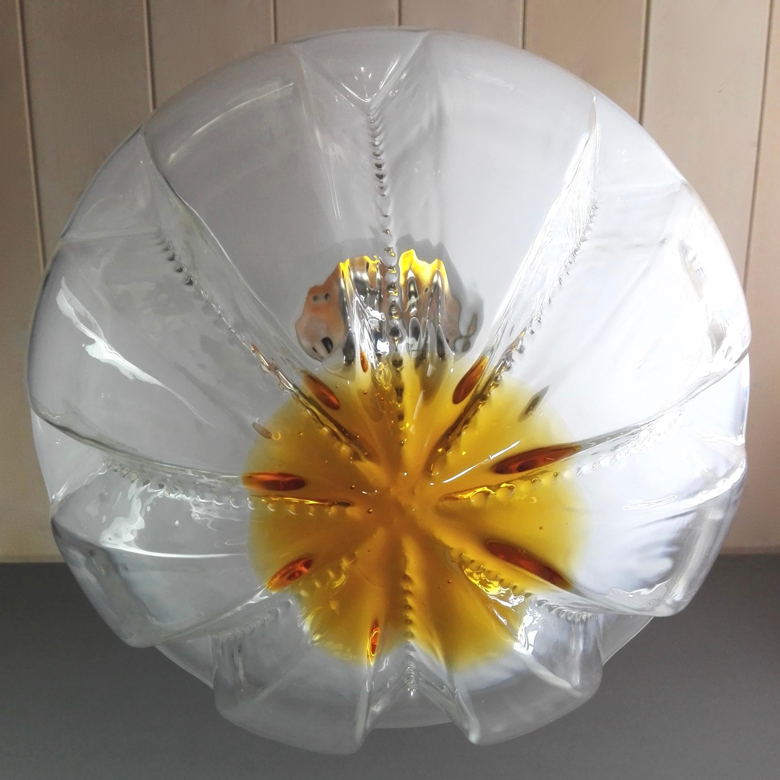 1970s Mazzega Attributable Italian Space Age Murano Art Glass Large Pendant Lamp 8