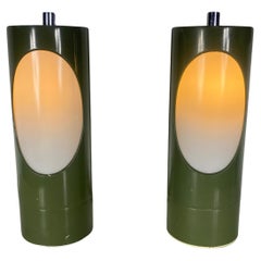 Vintage Italian Space Age Metal Cylinder Table Lamps by Reggiani, 1960s