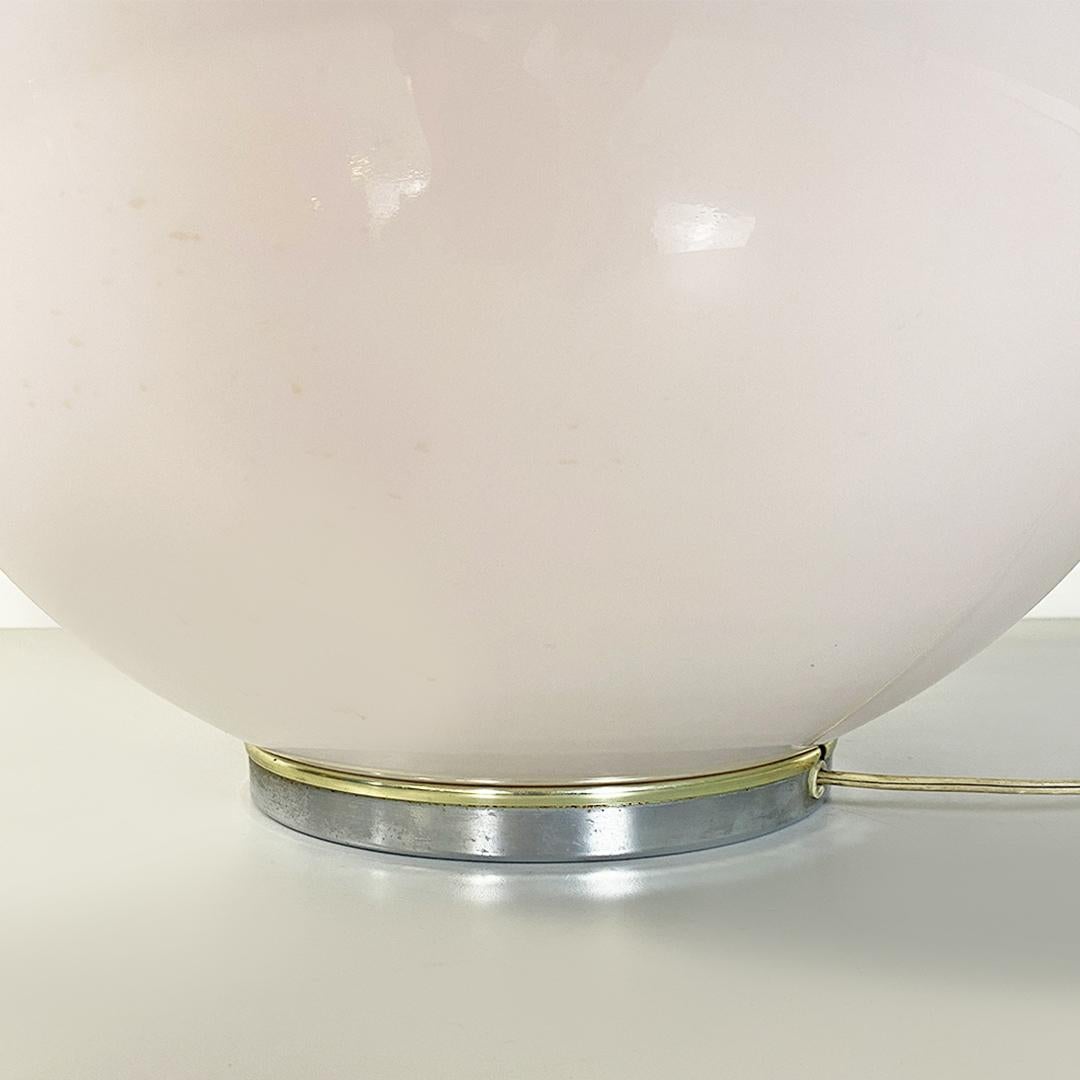 Italian Space Age Metal, Orange Plastic and White Opaline Glass Table Lamp 1970s For Sale 6