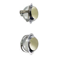 Italian Space Age Modern Spherical Chromed Steel Wall or Ceiling Lamp, 1970s