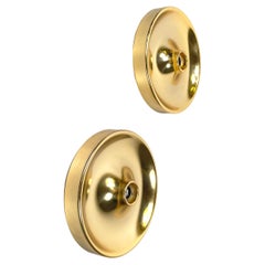 Italian space age modern Wall or ceiling lamp in gold emelled metal, 1980s