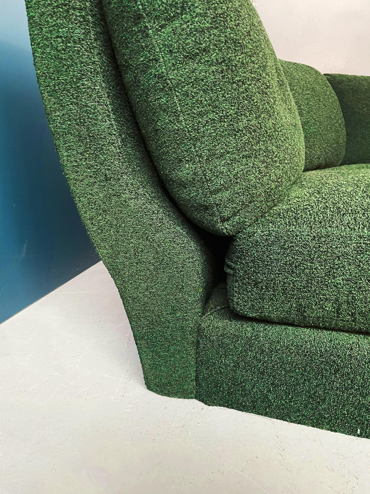 Italian Space Age Modular Sofa in Green Fabric by Willy Rizzo for Sabot, 1970s 8