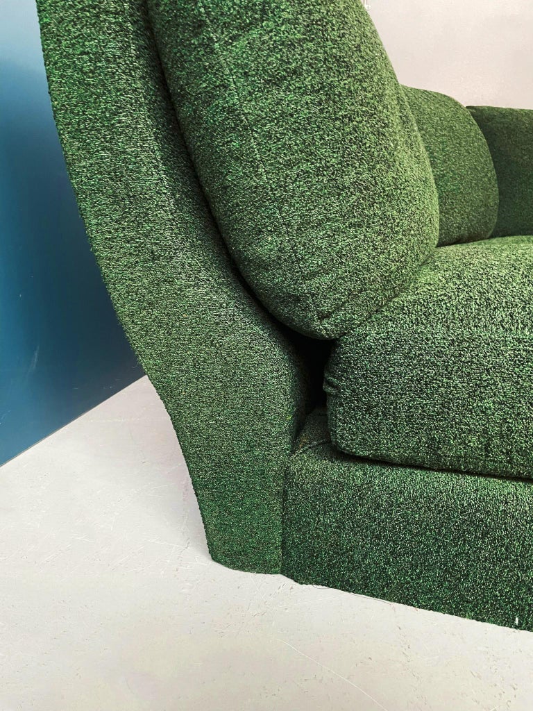 Italian Space Age Modular Sofa in Green Fabric by Willy Rizzo for Sabot, 1970s For Sale 8