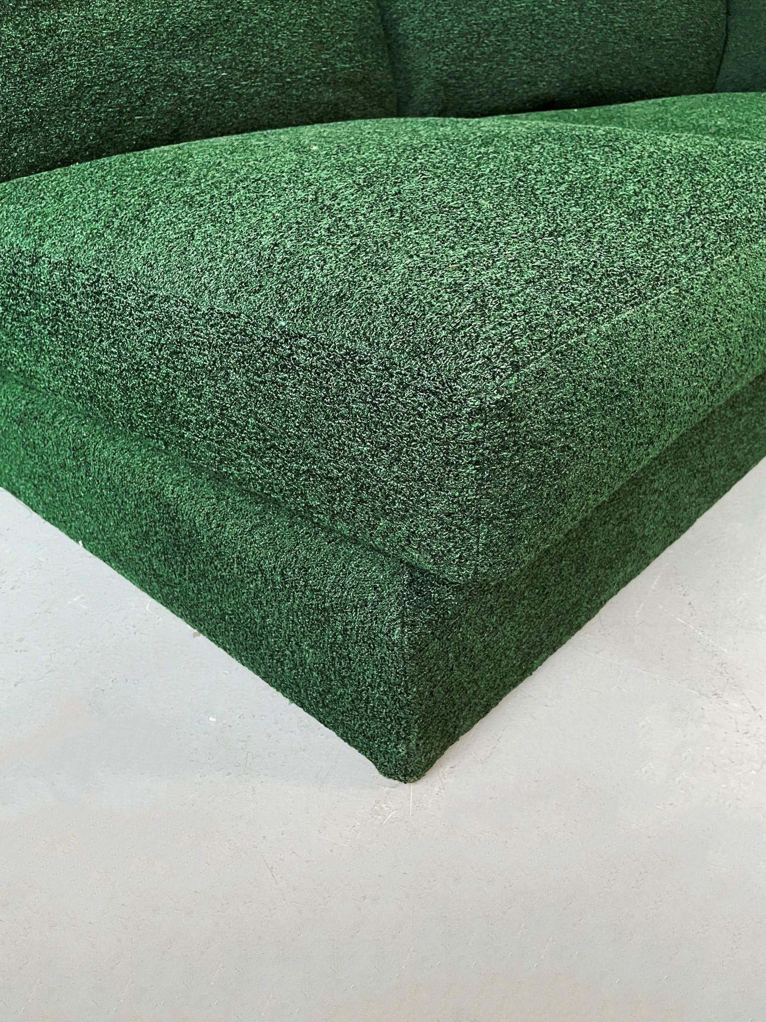 Italian Space Age Modular Sofa in Green Fabric by Willy Rizzo for Sabot, 1970s 9