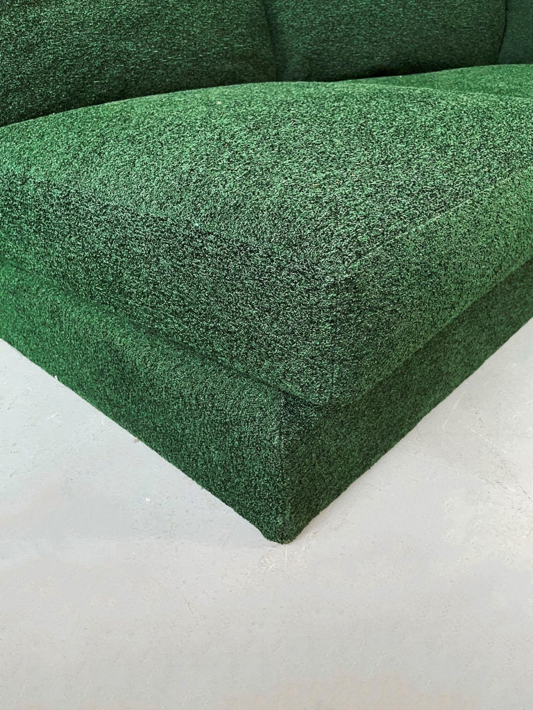 Italian Space Age Modular Sofa in Green Fabric by Willy Rizzo for Sabot, 1970s For Sale 9