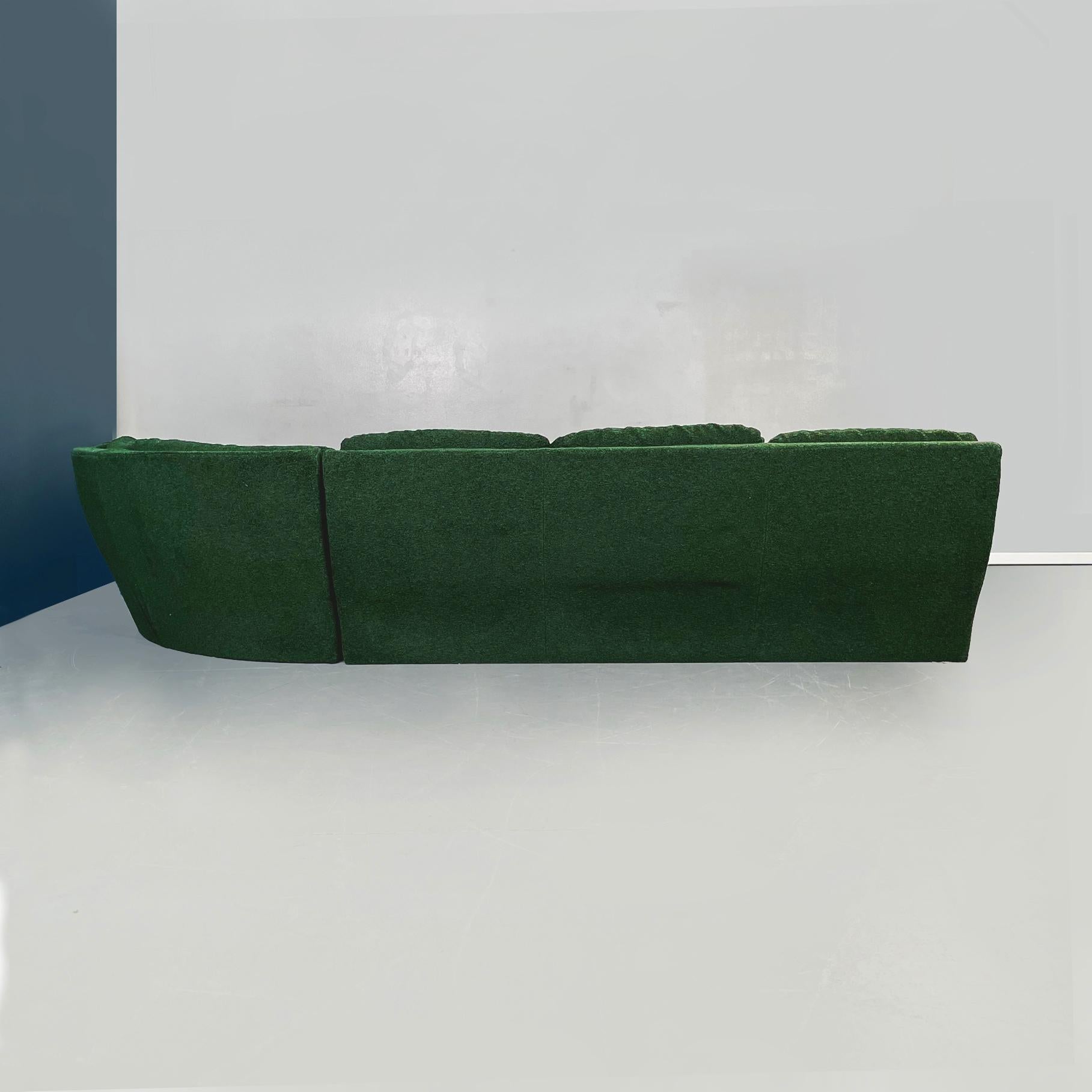 Late 20th Century Italian Space Age Modular Sofa in Green Fabric by Willy Rizzo for Sabot, 1970s