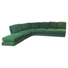 Italian Space Age Modular Sofa in Green Fabric by Willy Rizzo for Sabot, 1970s