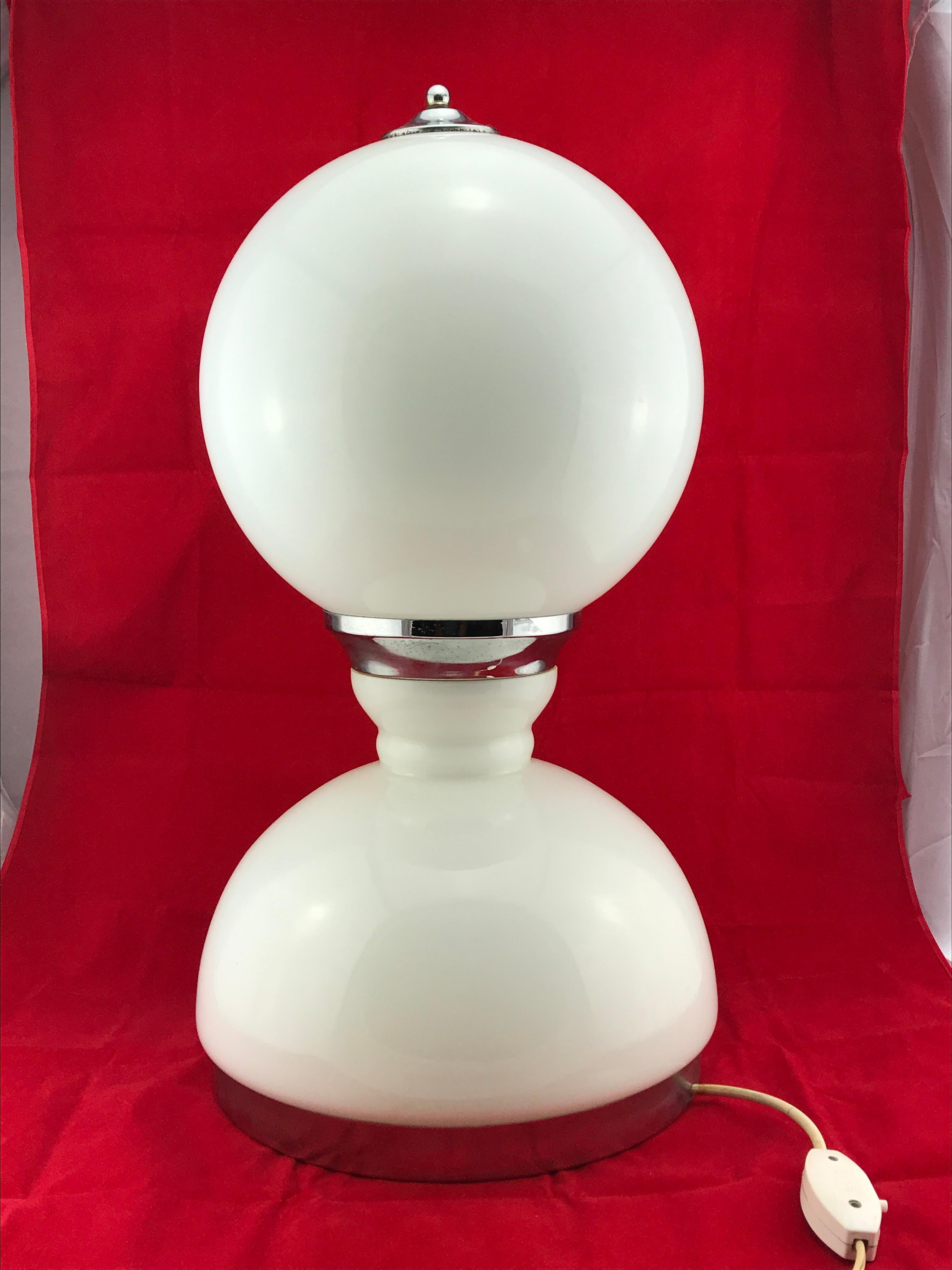 Late 20th Century Space Age Midcentury Italian Murano Glass Table Lamp, 1960s