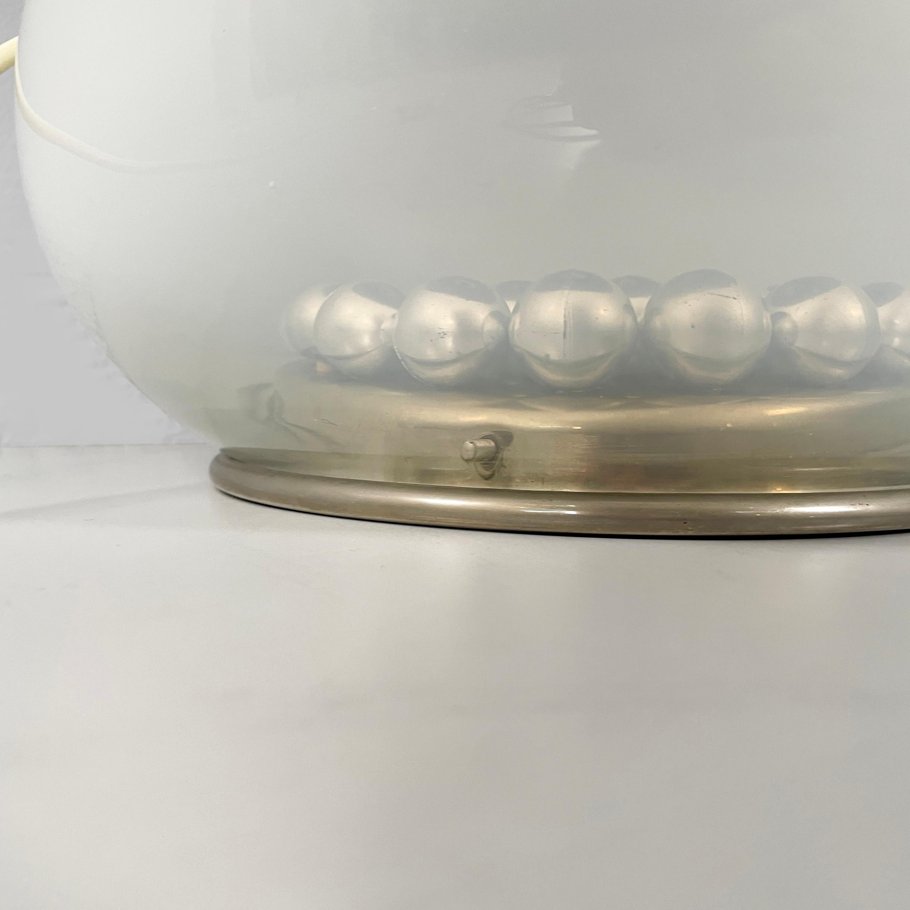 Lampada da tavolo italiana in vetro opalino dell'era spaziale di Carlo Nason per  Selenova, anni '70 7
