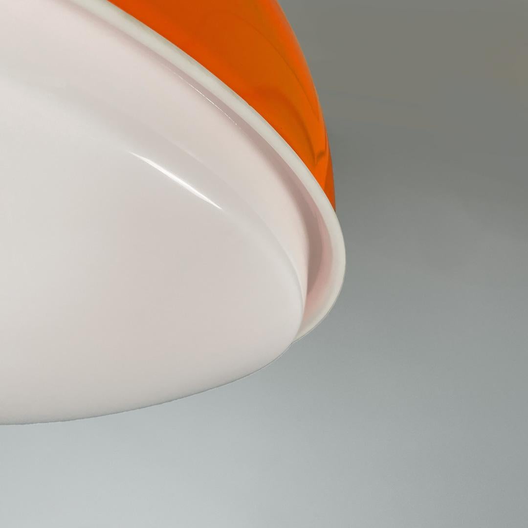 Italian space age orange and white plastic chandelier, 1970s For Sale 4