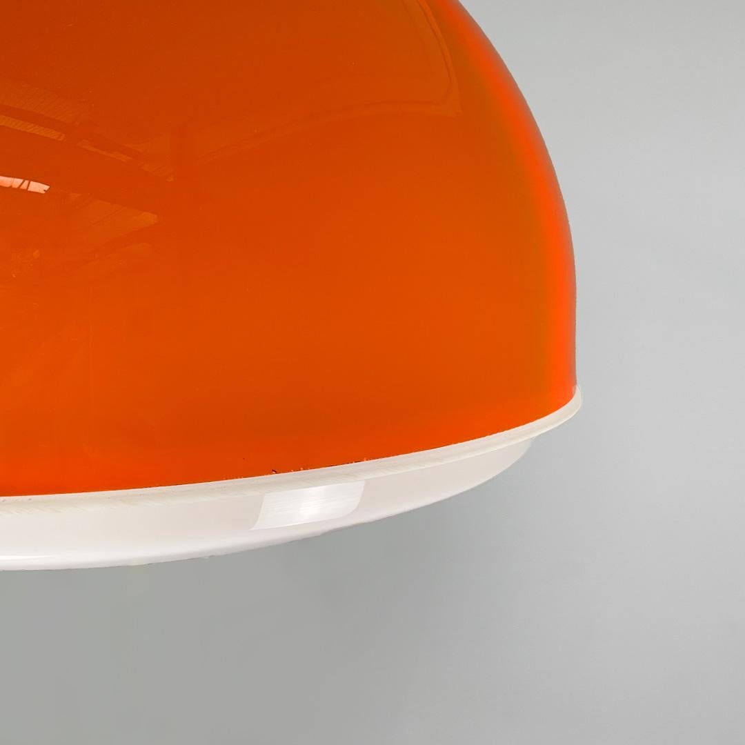 Italian space age orange and white plastic chandelier, 1970s For Sale 7