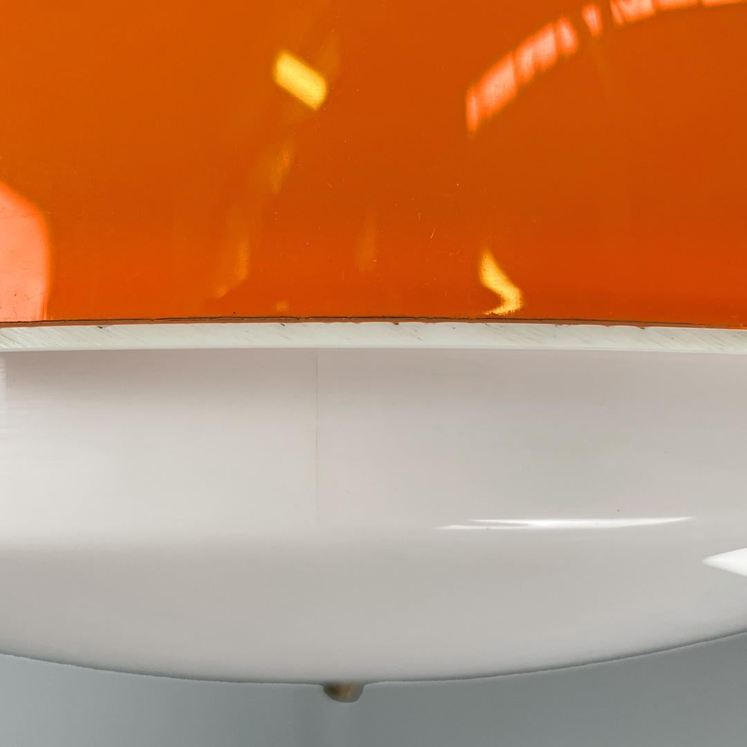 Italian space age orange and white plastic chandelier, 1970s For Sale 8