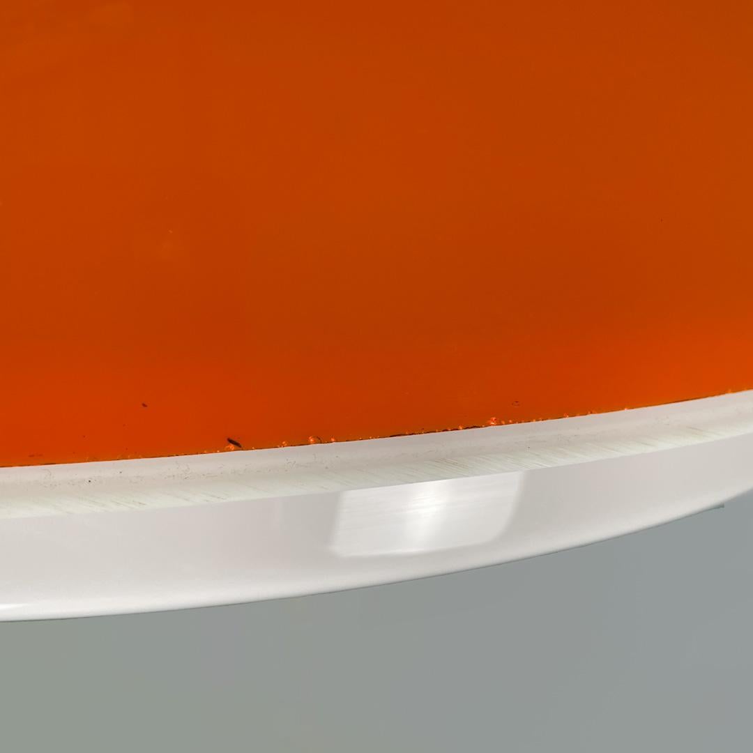 Italian space age orange and white plastic chandelier, 1970s For Sale 9
