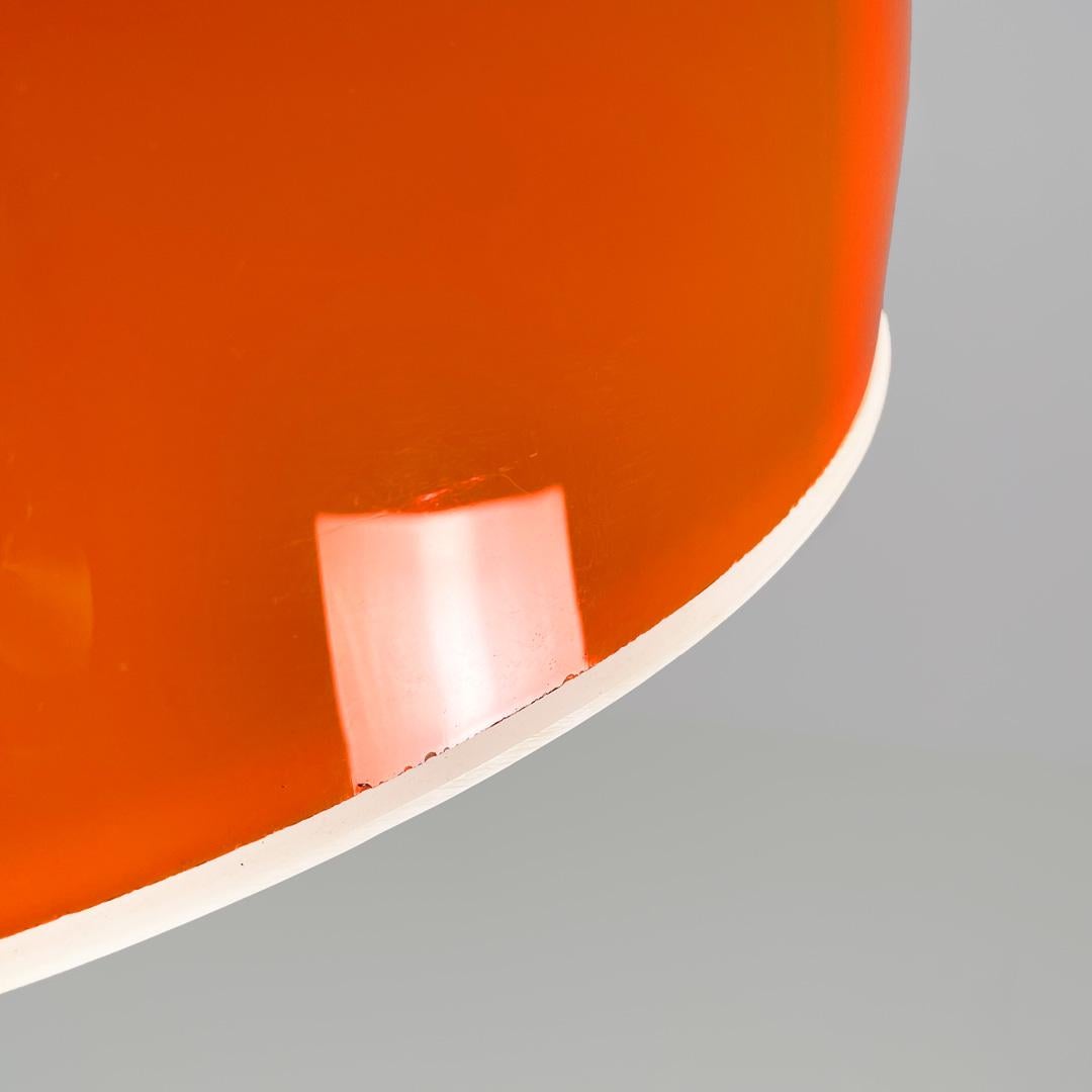 Italian space age orange and white plastic chandelier, 1970s For Sale 10