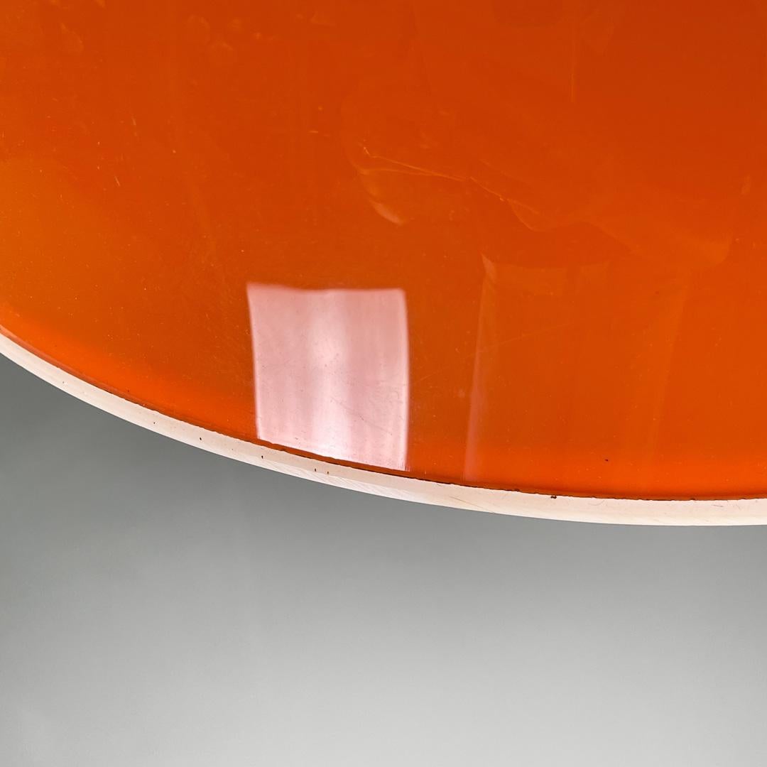 Italian space age orange and white plastic chandelier, 1970s For Sale 11
