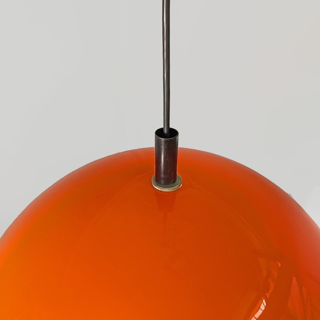 Italian space age orange and white plastic chandelier, 1970s For Sale 13