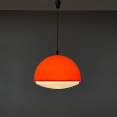 Italian space age orange and white plastic chandelier, 1970s