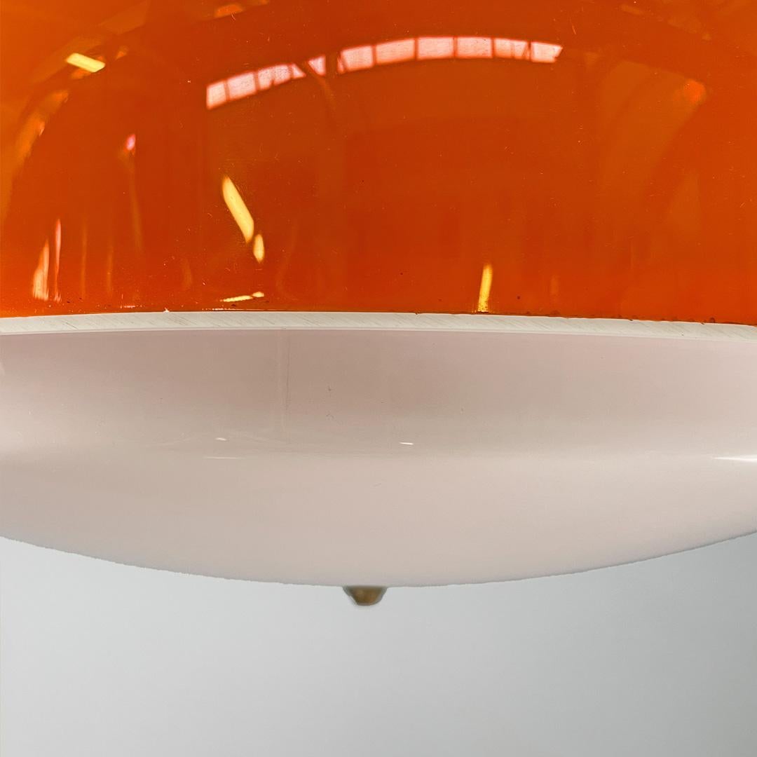 Italian space age orange and white plastic chandelier, 1970s For Sale 14