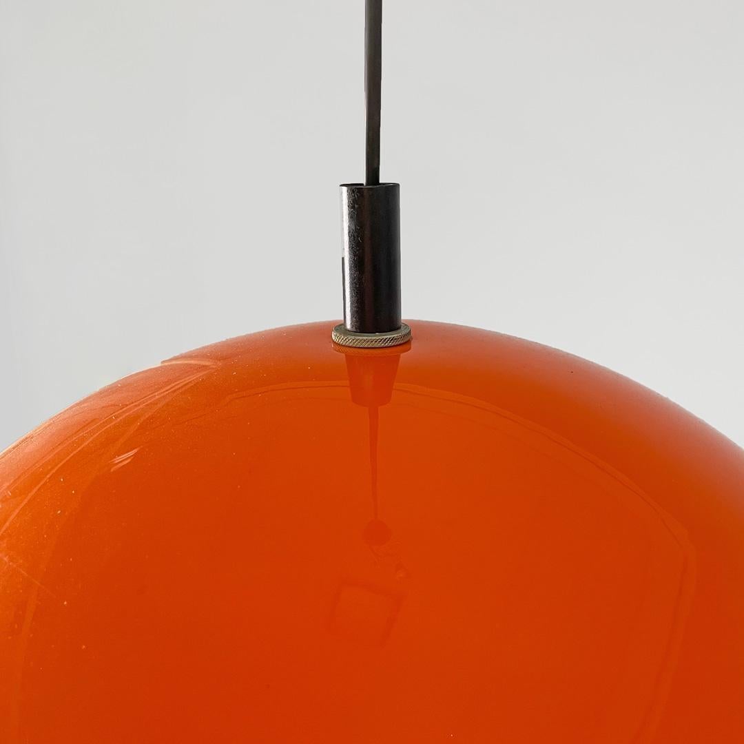 Italian space age orange and white plastic chandelier, 1970s For Sale 3