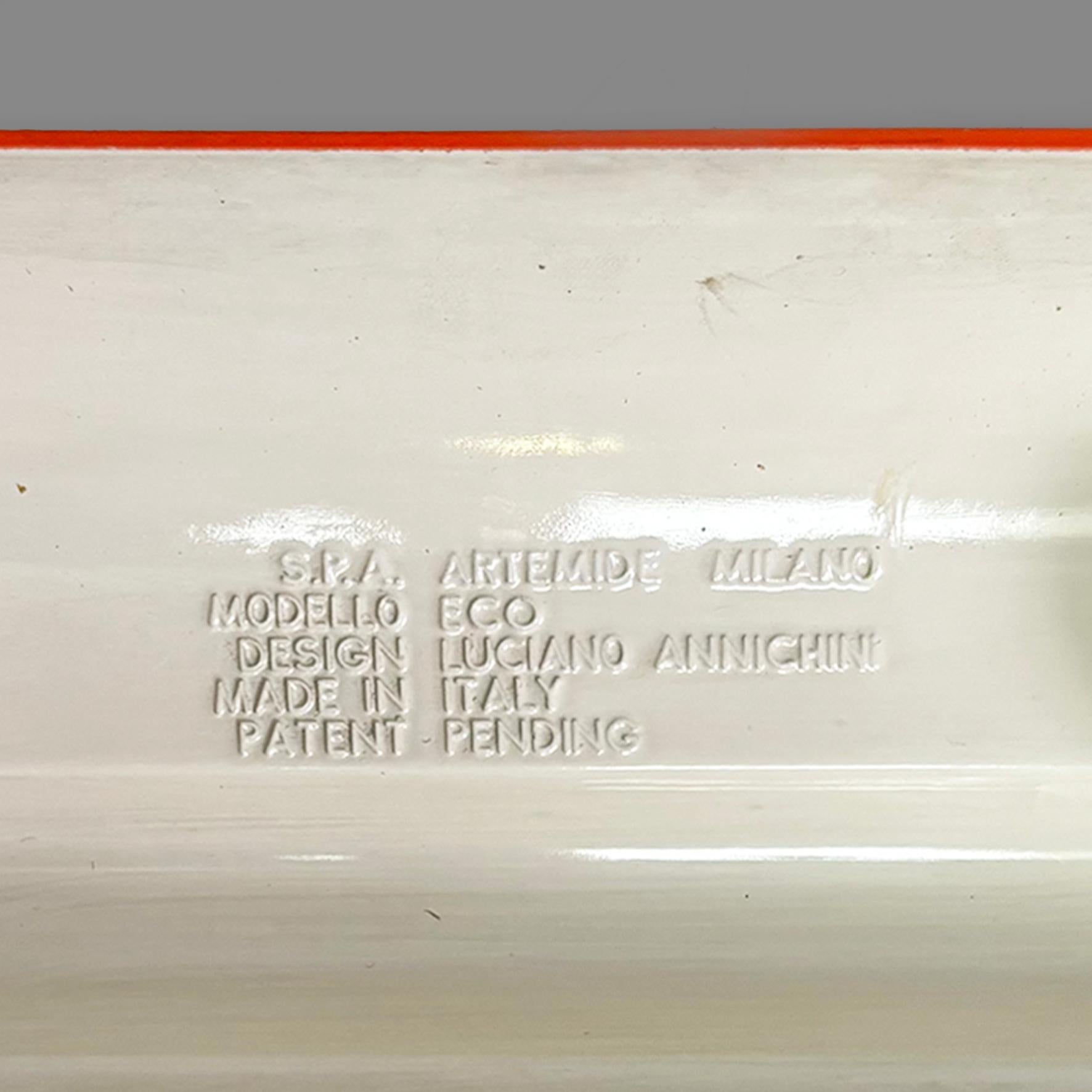Italienische Space Age Tischleuchte aus orangefarbenem Metall Eco von Annichini für Artemide, 1970er Jahre im Angebot 16