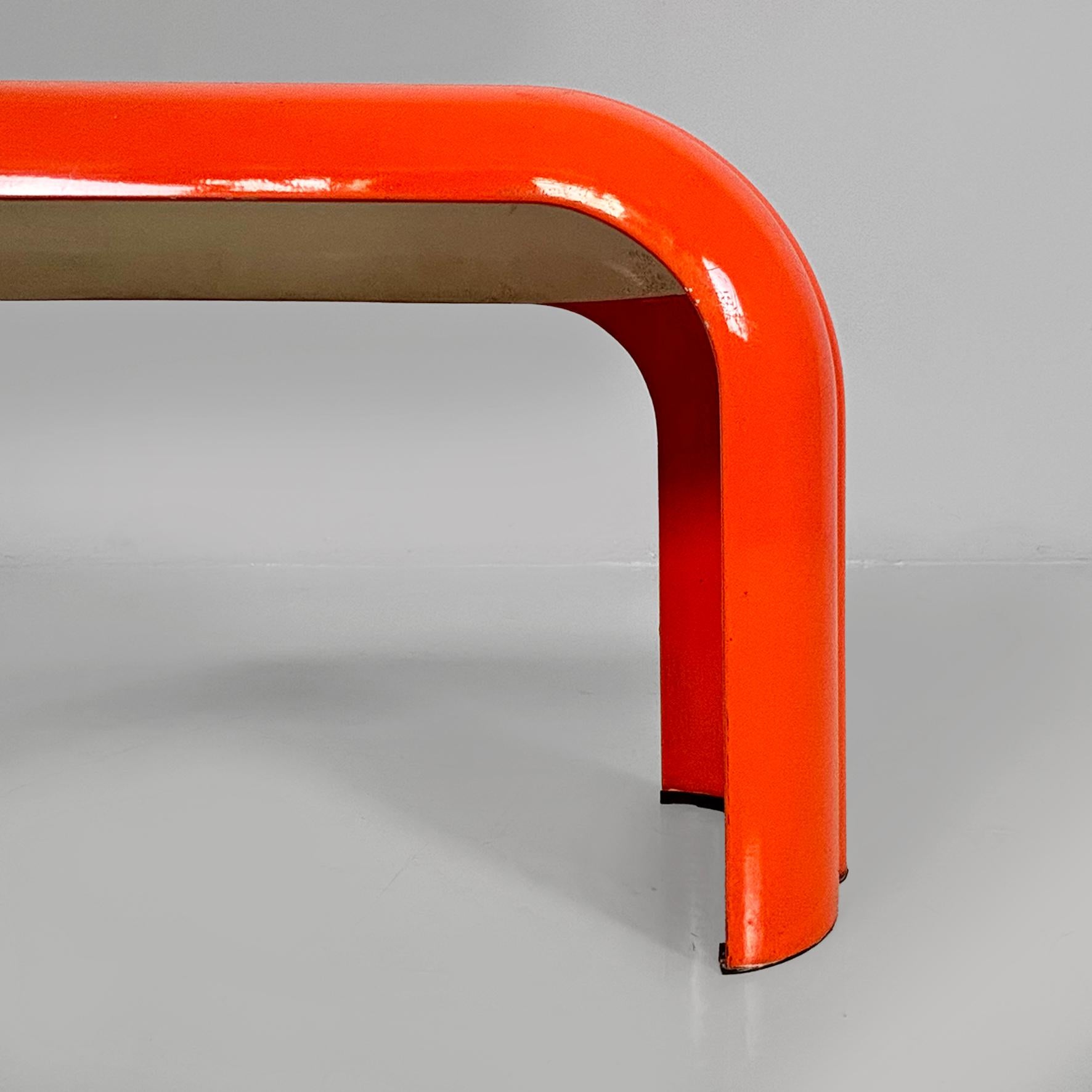 Italienische Space Age Tischleuchte aus orangefarbenem Metall Eco von Annichini für Artemide, 1970er Jahre im Angebot 4
