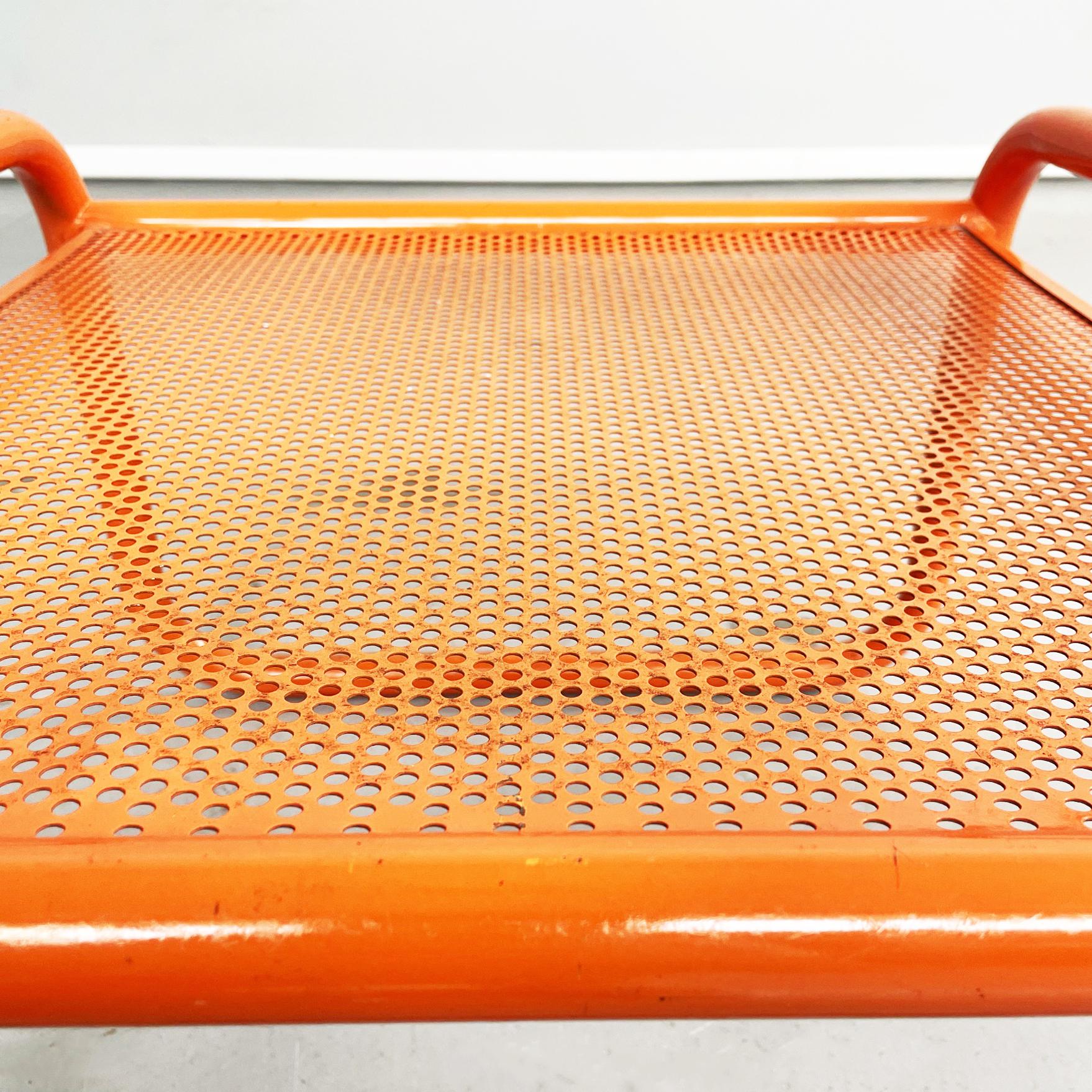Metal Italian mid-century Orange Footstools Locus Solus Gae Aulenti Poltronova, 1960s For Sale
