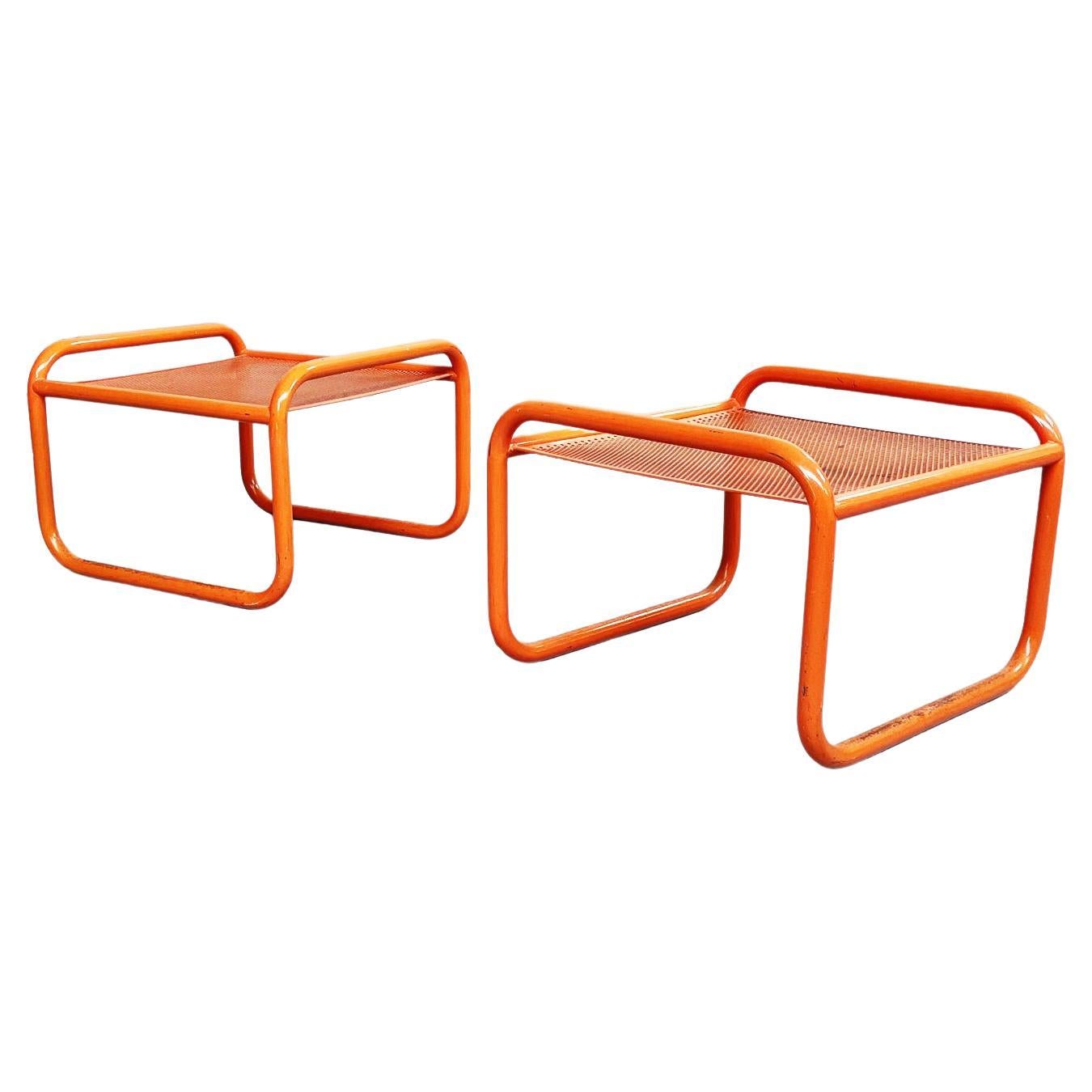 Italian mid-century Orange Footstools Locus Solus Gae Aulenti Poltronova, 1960s For Sale