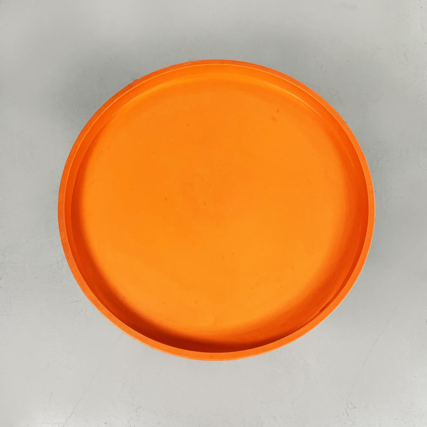 Cuir Tabourets Rocchetto italiens en plastique orange de l'ère spatiale par Castiglioni Kartell, 1970 en vente