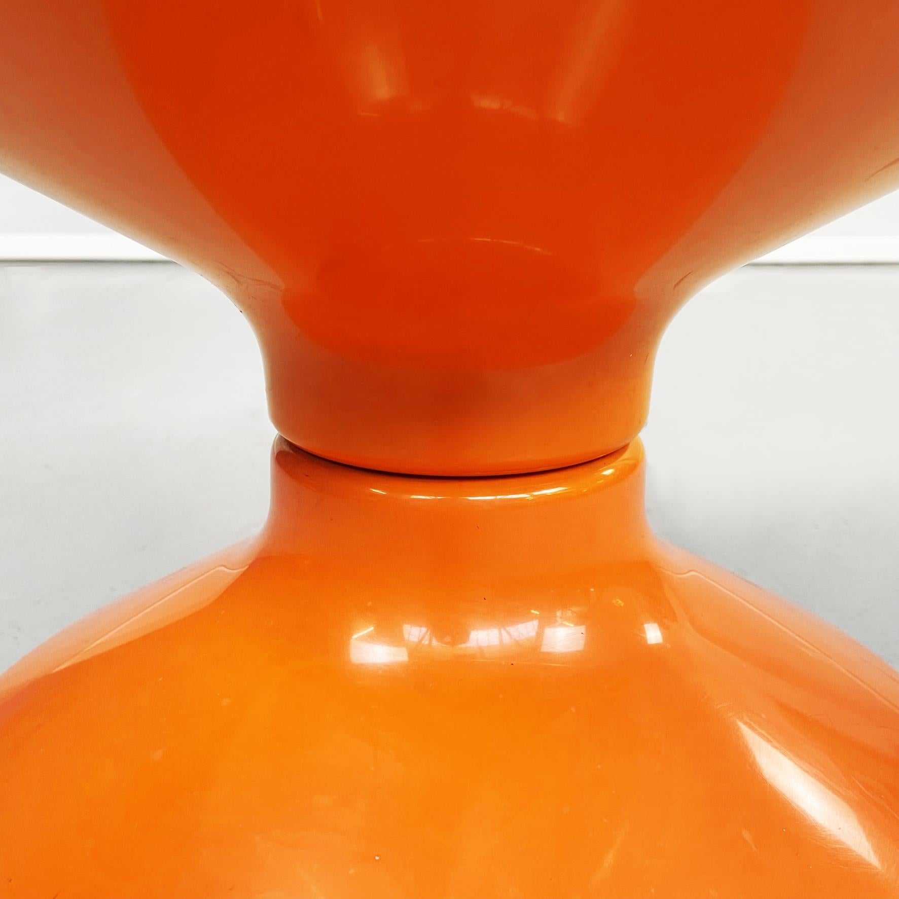 Italian Space Age Orange Plastic Rocchetto Stools by Castiglioni Kartell, 1970s For Sale 2