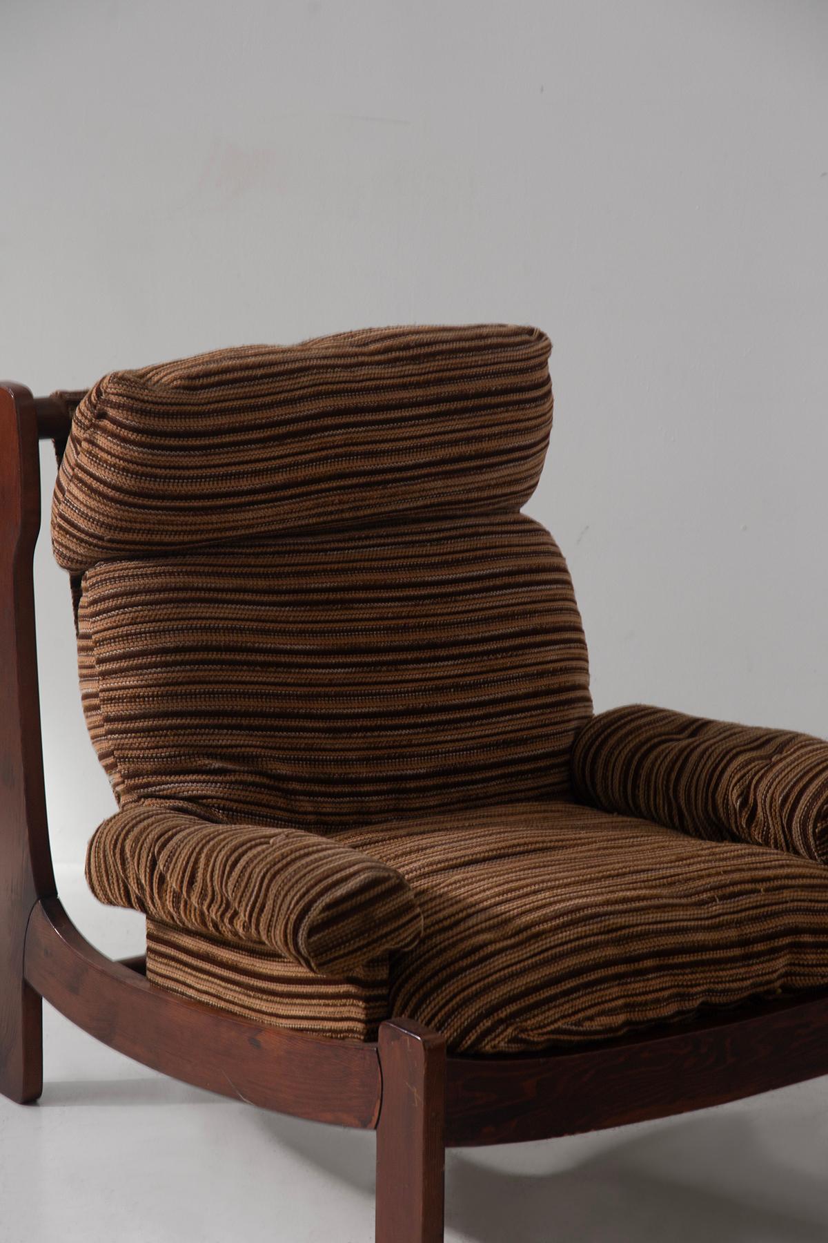 Italian space age Pair armchairs in original fabric in vendita 4