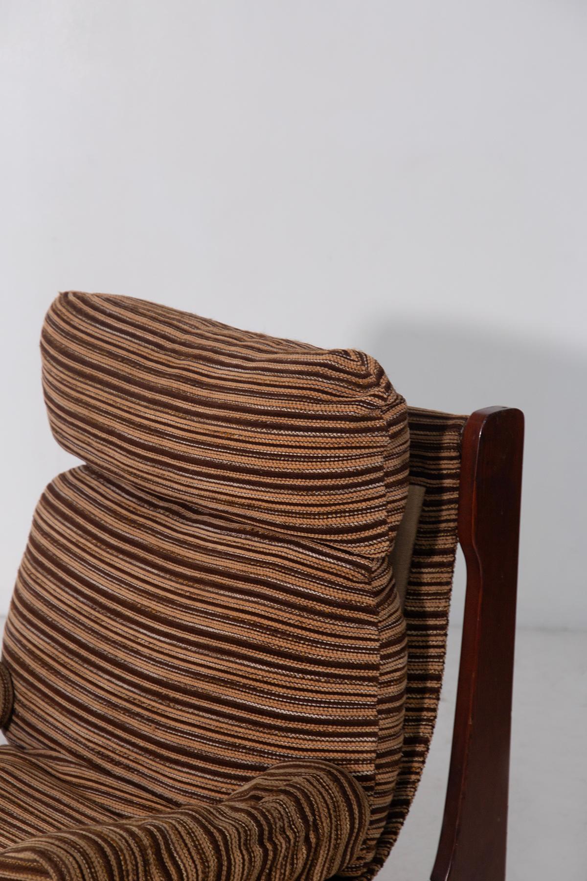 Italian space age Pair armchairs in original fabric in vendita 5